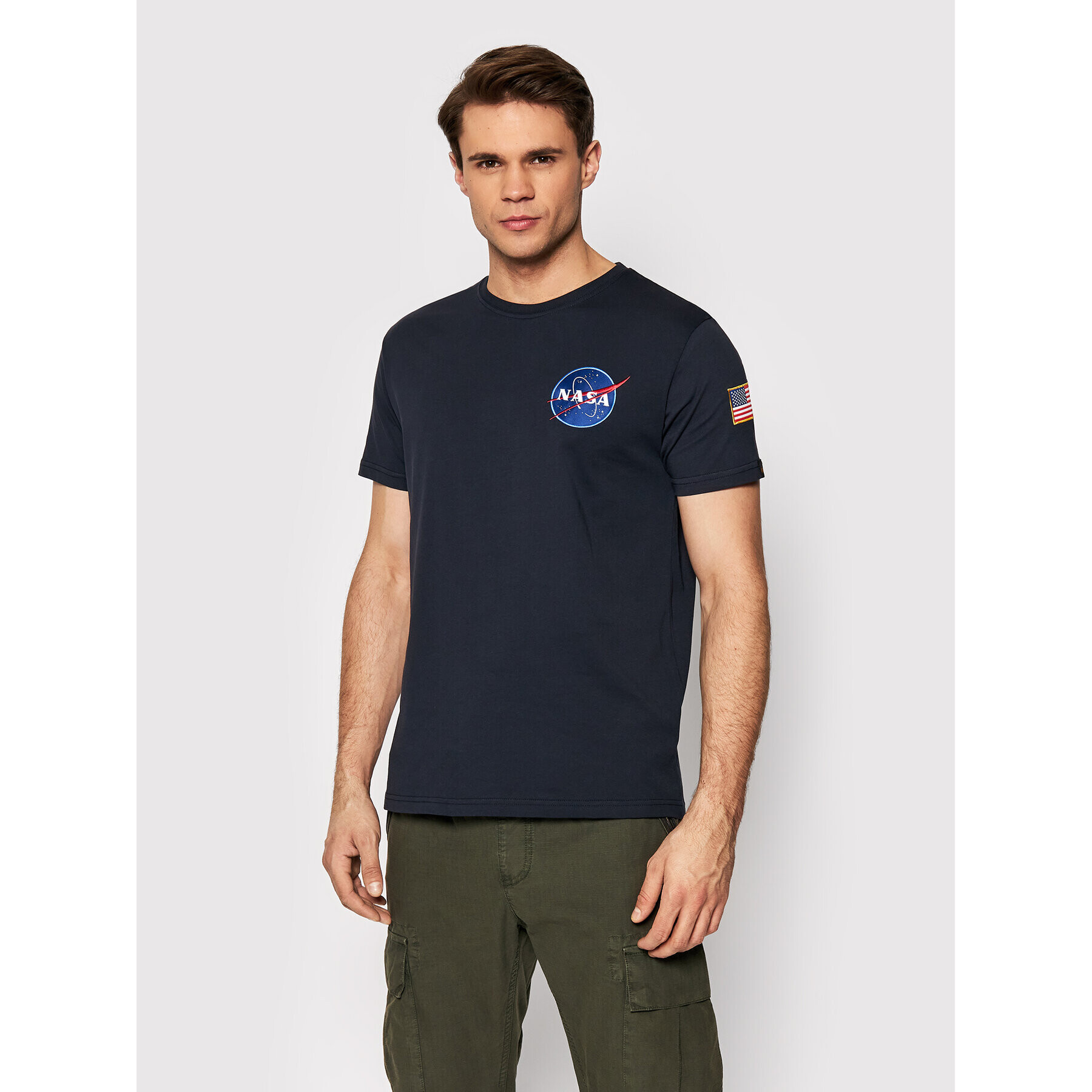 Alpha Industries Póló Space Shuttle 176507 Sötétkék Regular Fit - Pepit.hu