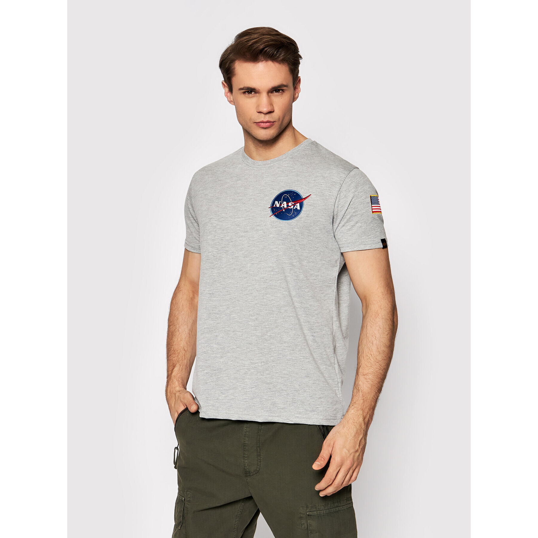 Alpha Industries Póló Space Shuttle 176507 Szürke Regular Fit - Pepit.hu