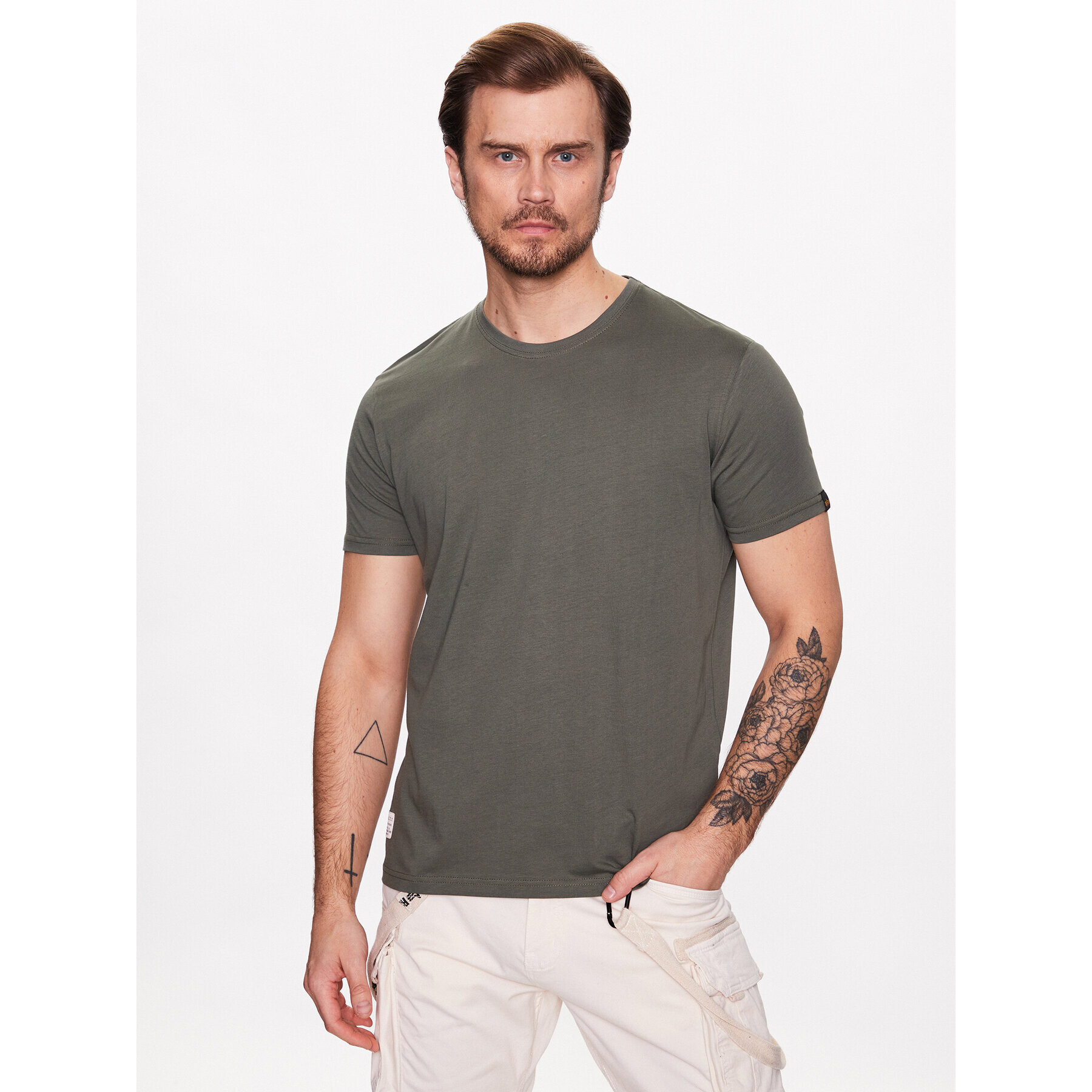 Alpha Industries Póló USN Blood Chit T 136503 Zöld Regular Fit - Pepit.hu