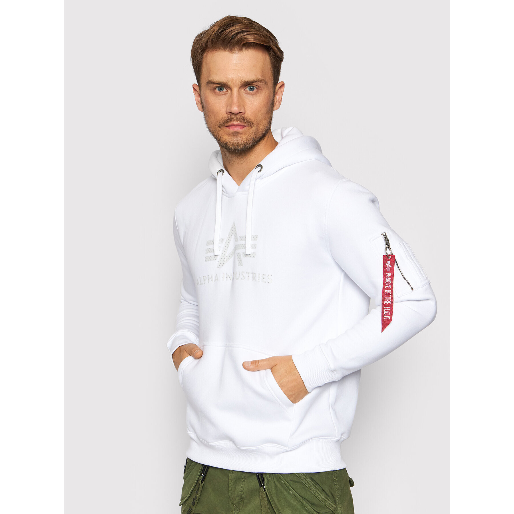 Alpha Industries Pulóver 3D Logo 128341 Fehér Regular Fit - Pepit.hu