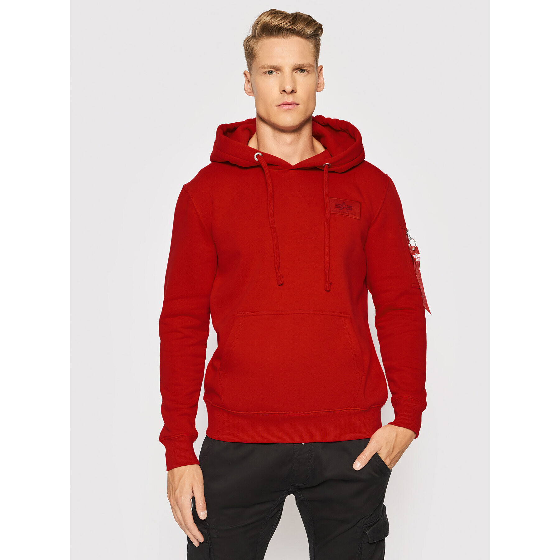 Alpha Industries Pulóver Back Print 178318 Piros Regular Fit - Pepit.hu