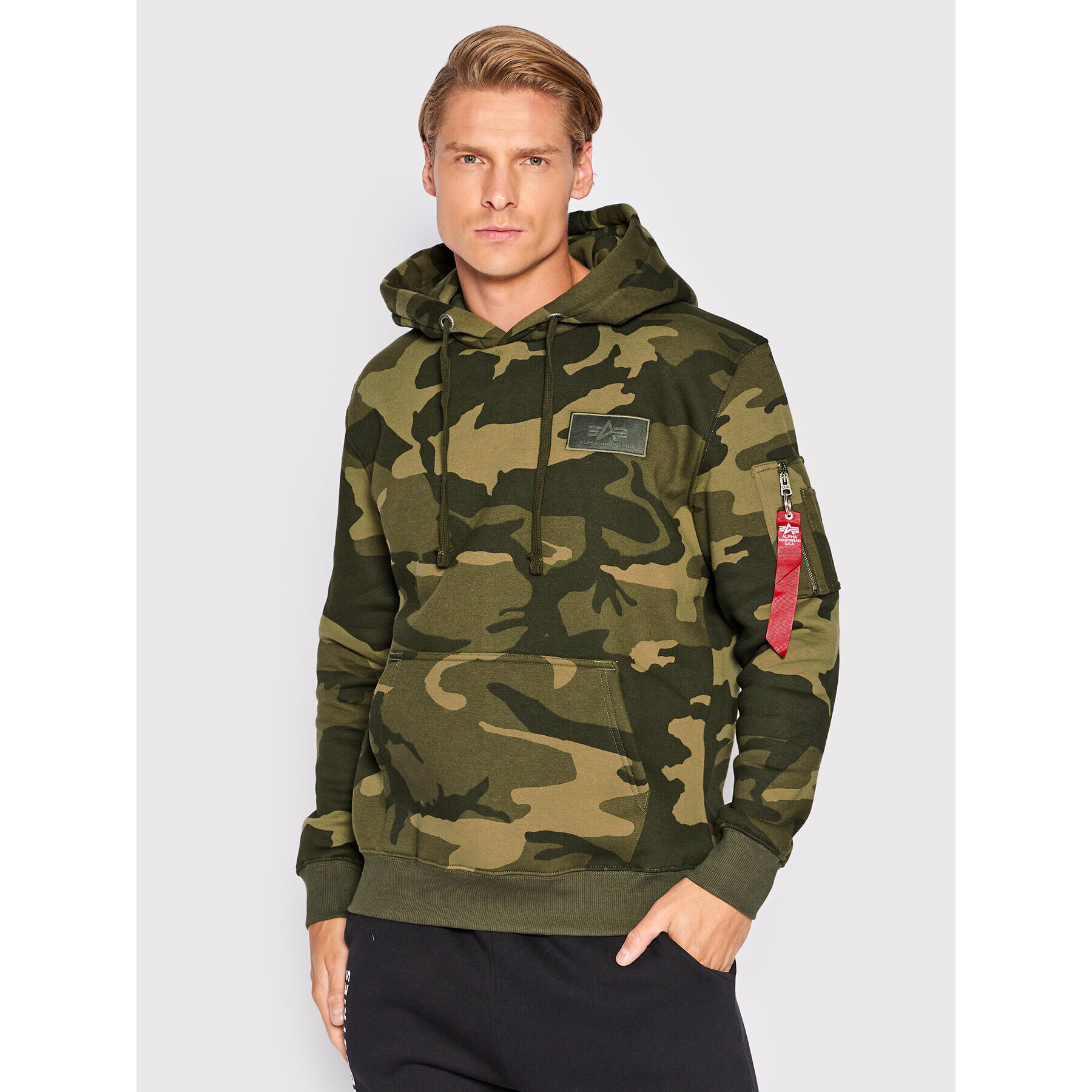 Alpha Industries Pulóver Back Print 178318C Zöld Regular Fit - Pepit.hu