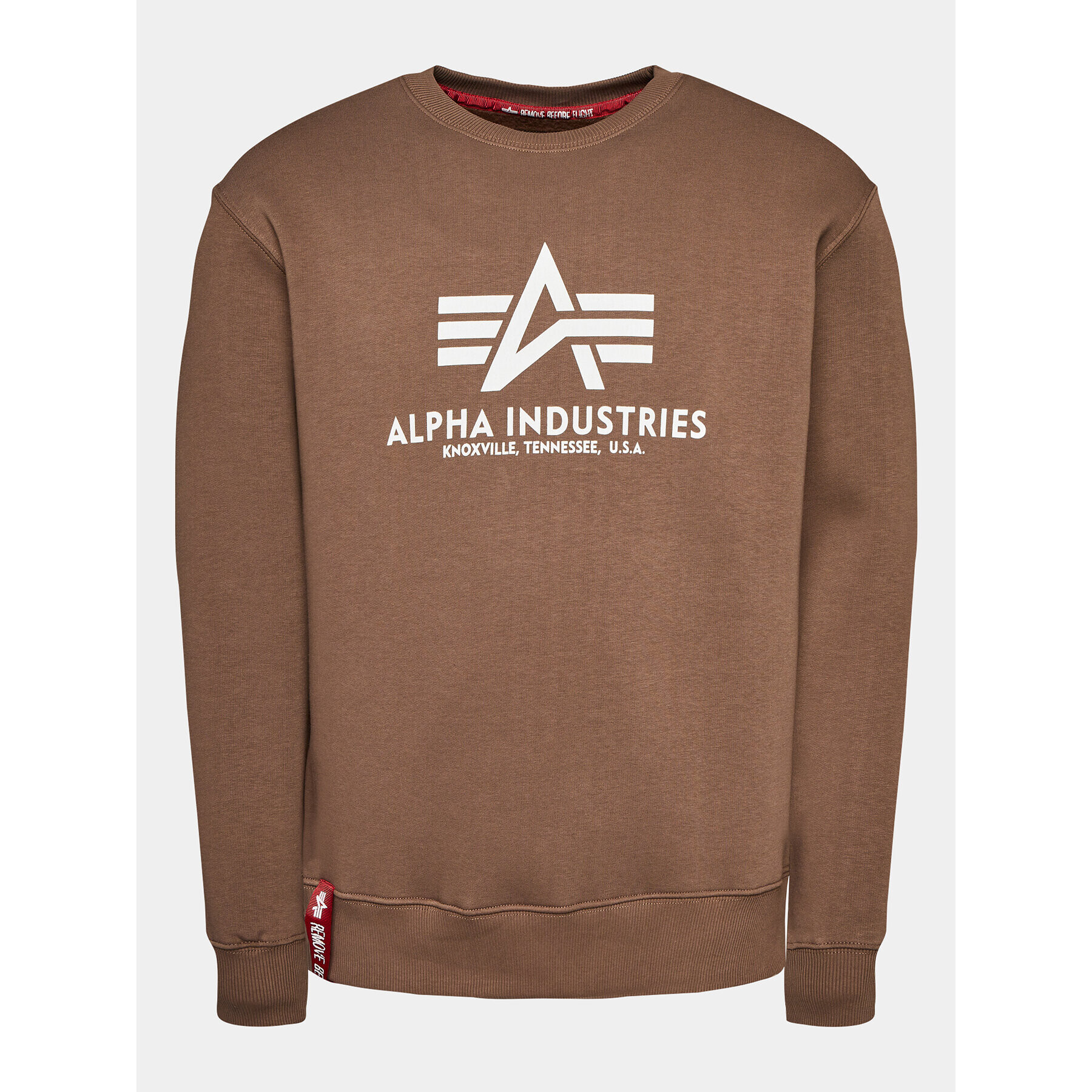 Alpha Industries Pulóver Basic 178302 Barna Regular Fit - Pepit.hu