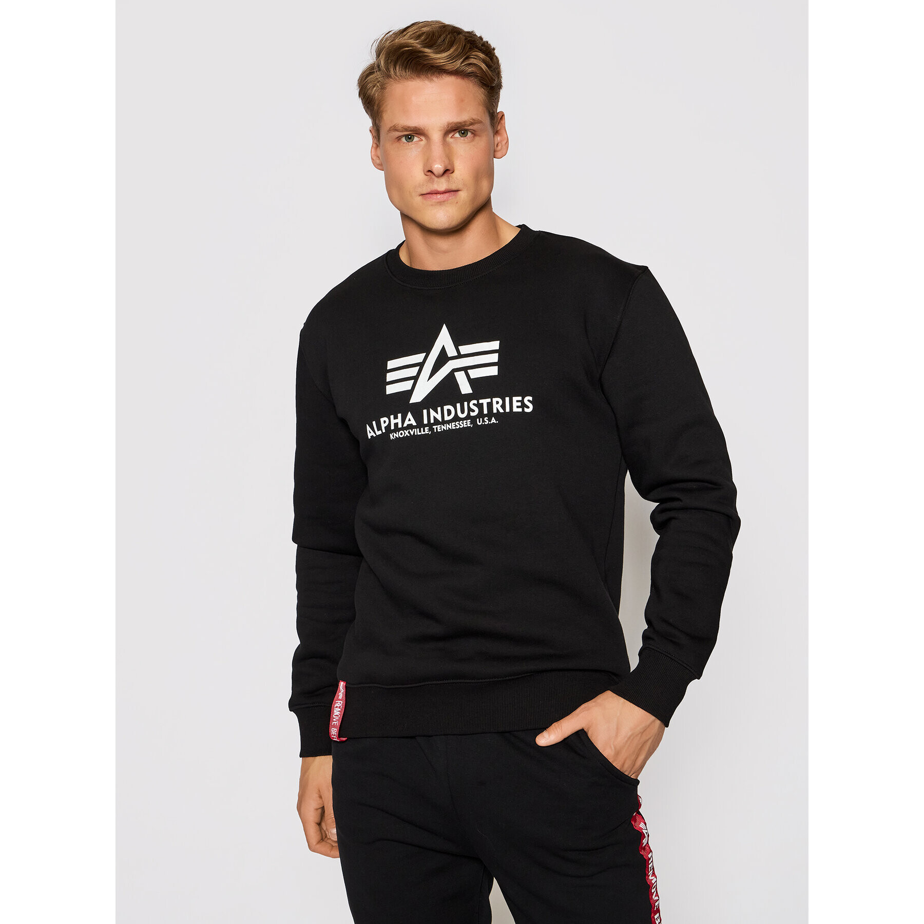 Alpha Industries Pulóver Basic 178302 Fekete Regular Fit - Pepit.hu