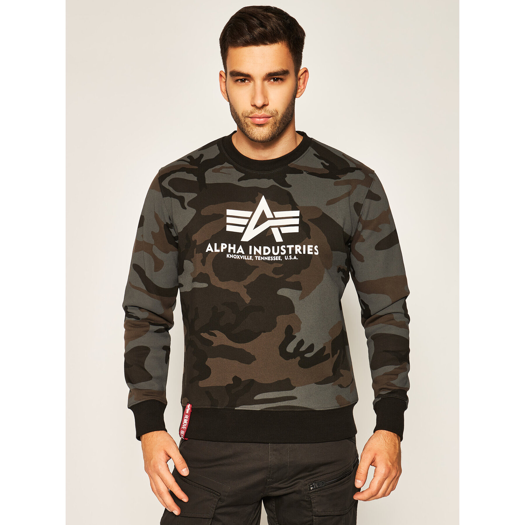 Alpha Industries Pulóver Basic 178302C Zöld Regular Fit - Pepit.hu