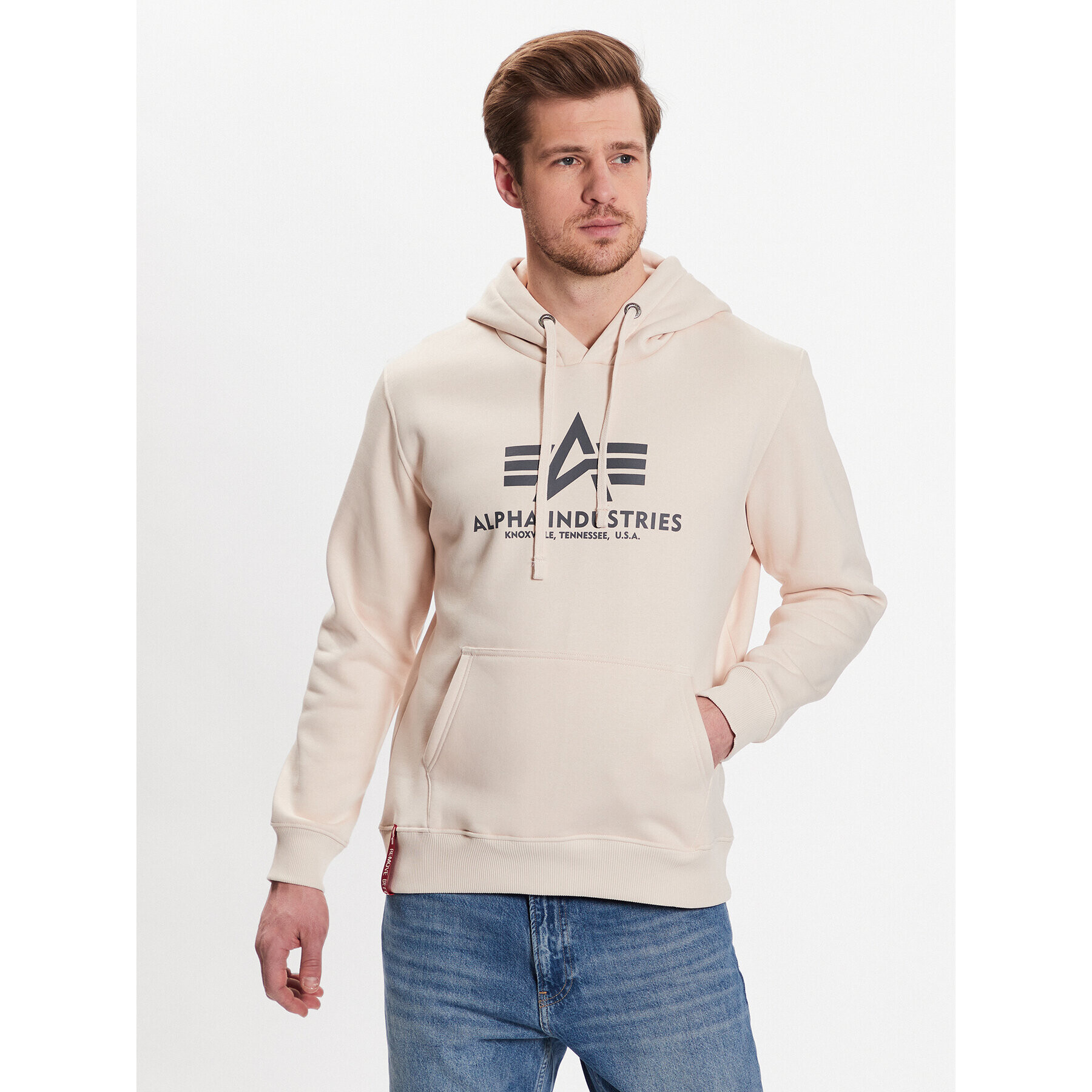 Alpha Industries Pulóver Basic 178312 Bézs Regular Fit - Pepit.hu