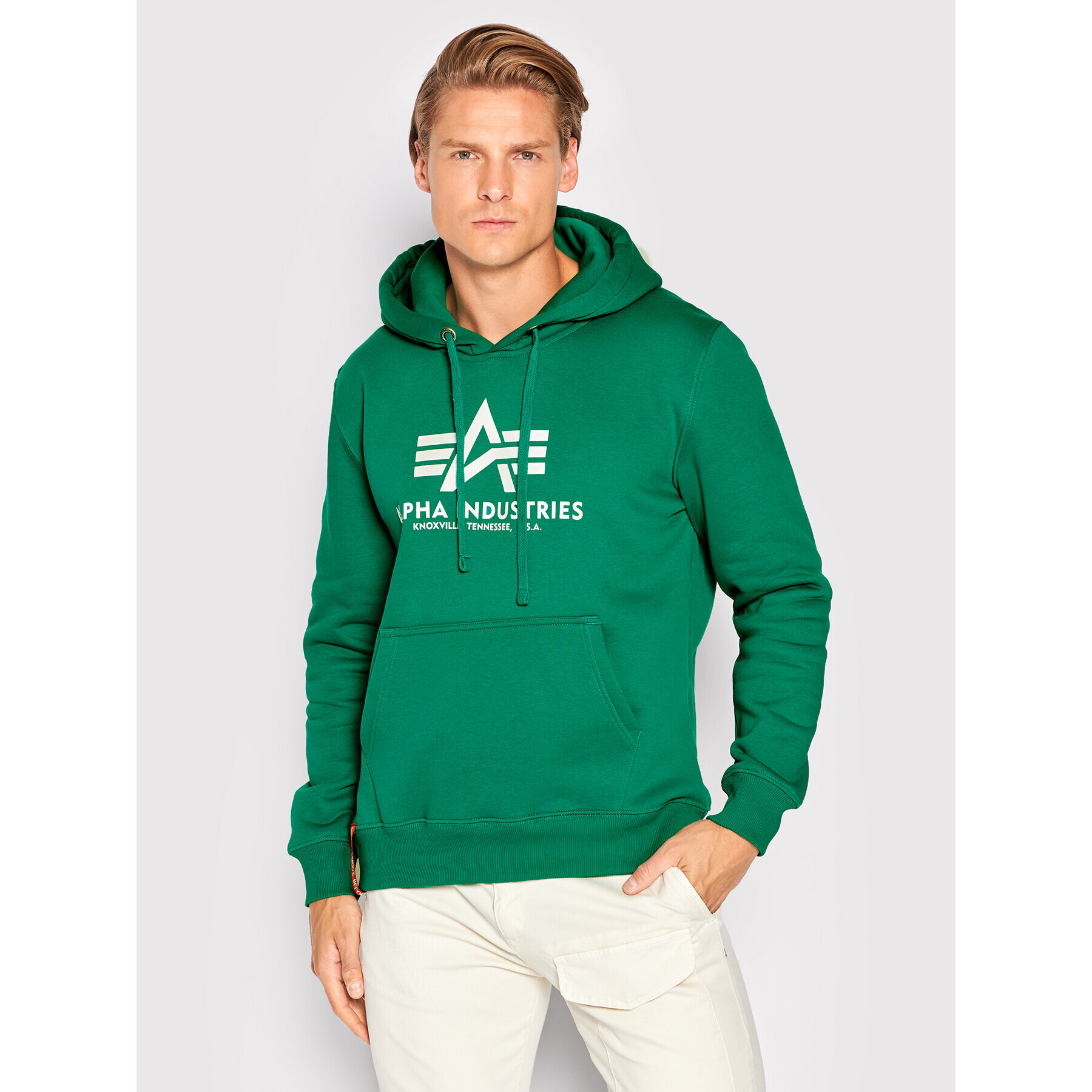 Alpha Industries Pulóver Basic 178312 Zöld Regular Fit - Pepit.hu