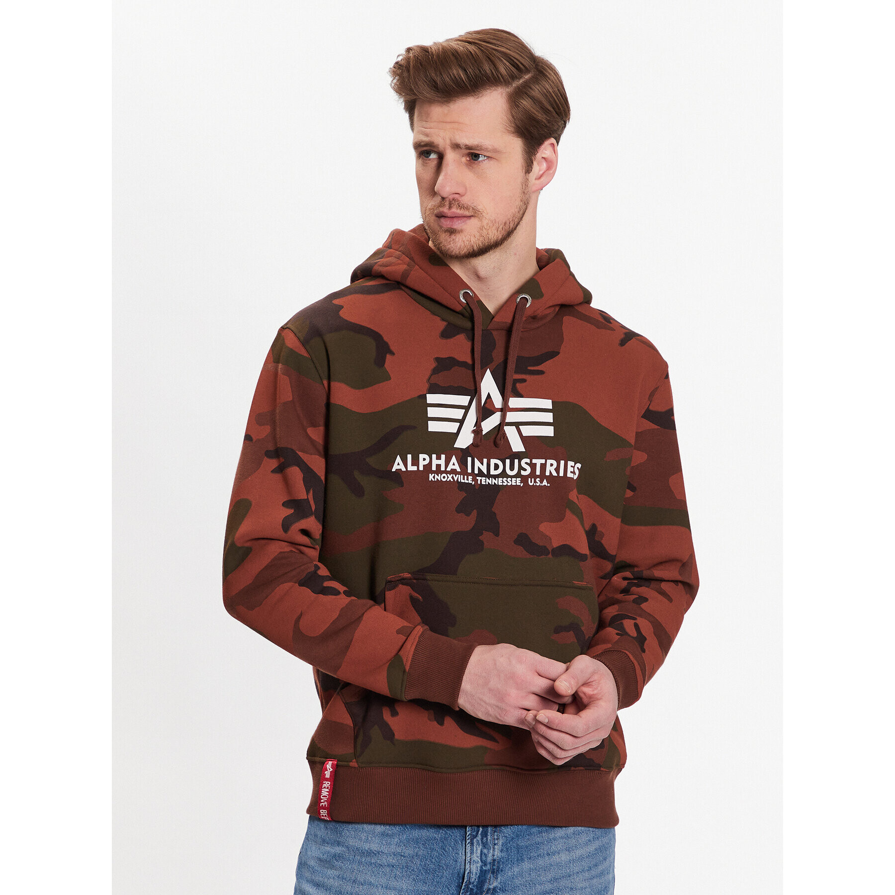 Alpha Industries Pulóver Basic 178312C Barna Regular Fit - Pepit.hu