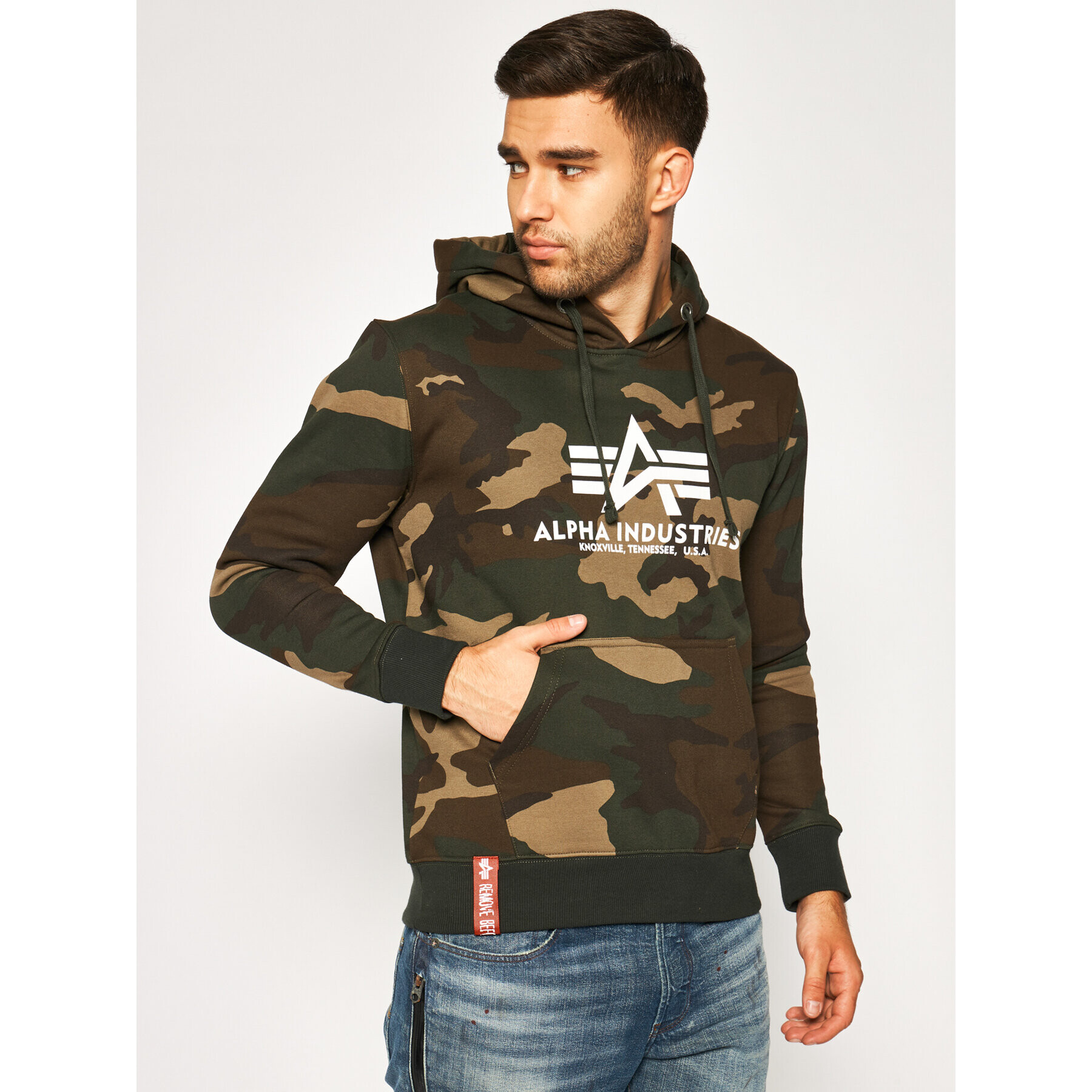 Alpha Industries Pulóver Basic 178312C Zöld Regular Fit - Pepit.hu