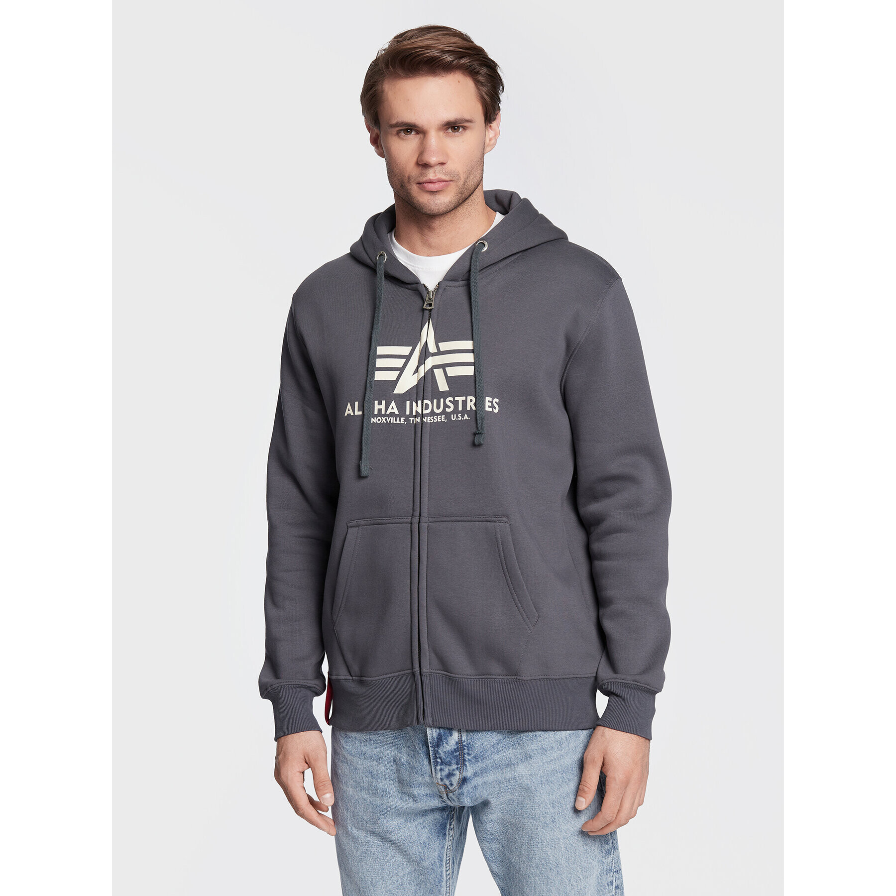 Alpha Industries Pulóver Basic 178325 Szürke Regular Fit - Pepit.hu