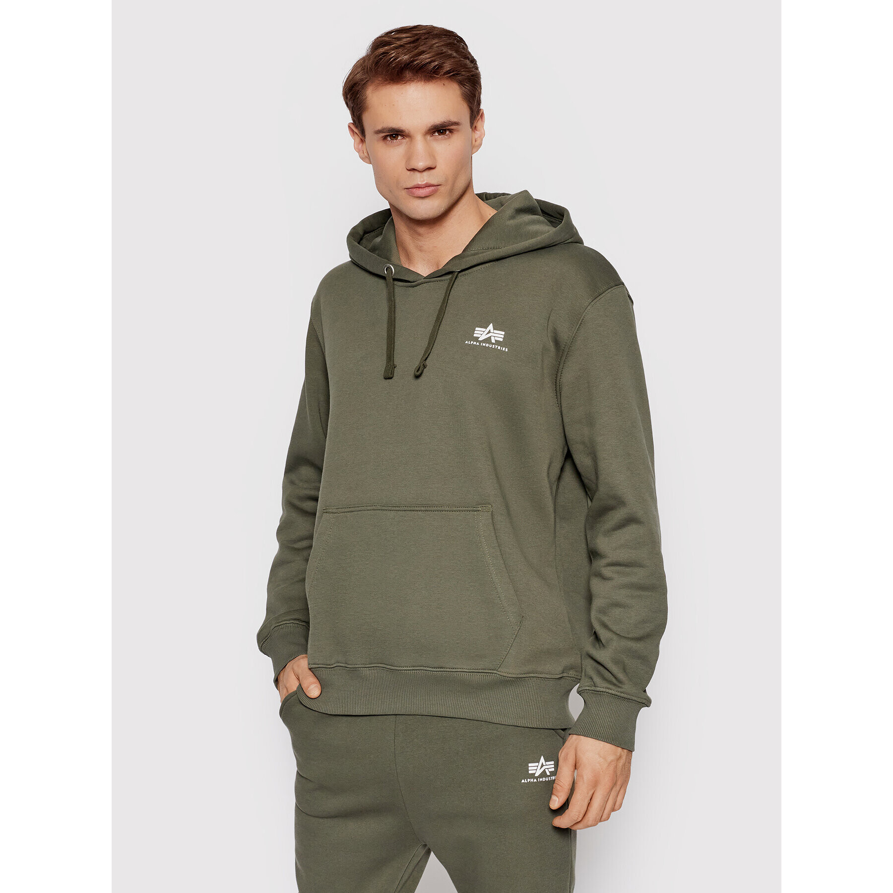 Alpha Industries Pulóver Basic 196318 Zöld Regular Fit - Pepit.hu