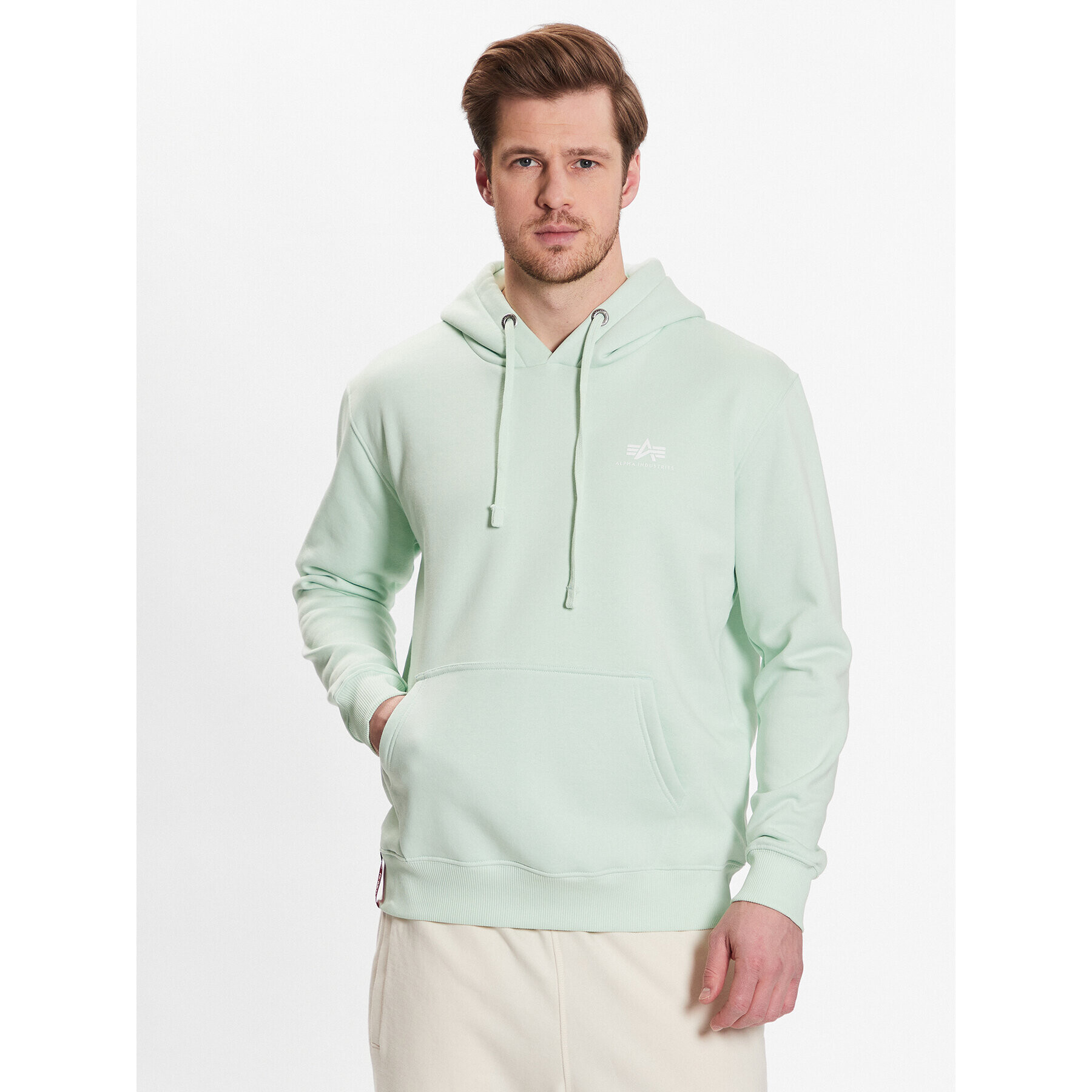 Alpha Industries Pulóver Basic 196318 Zöld Regular Fit - Pepit.hu