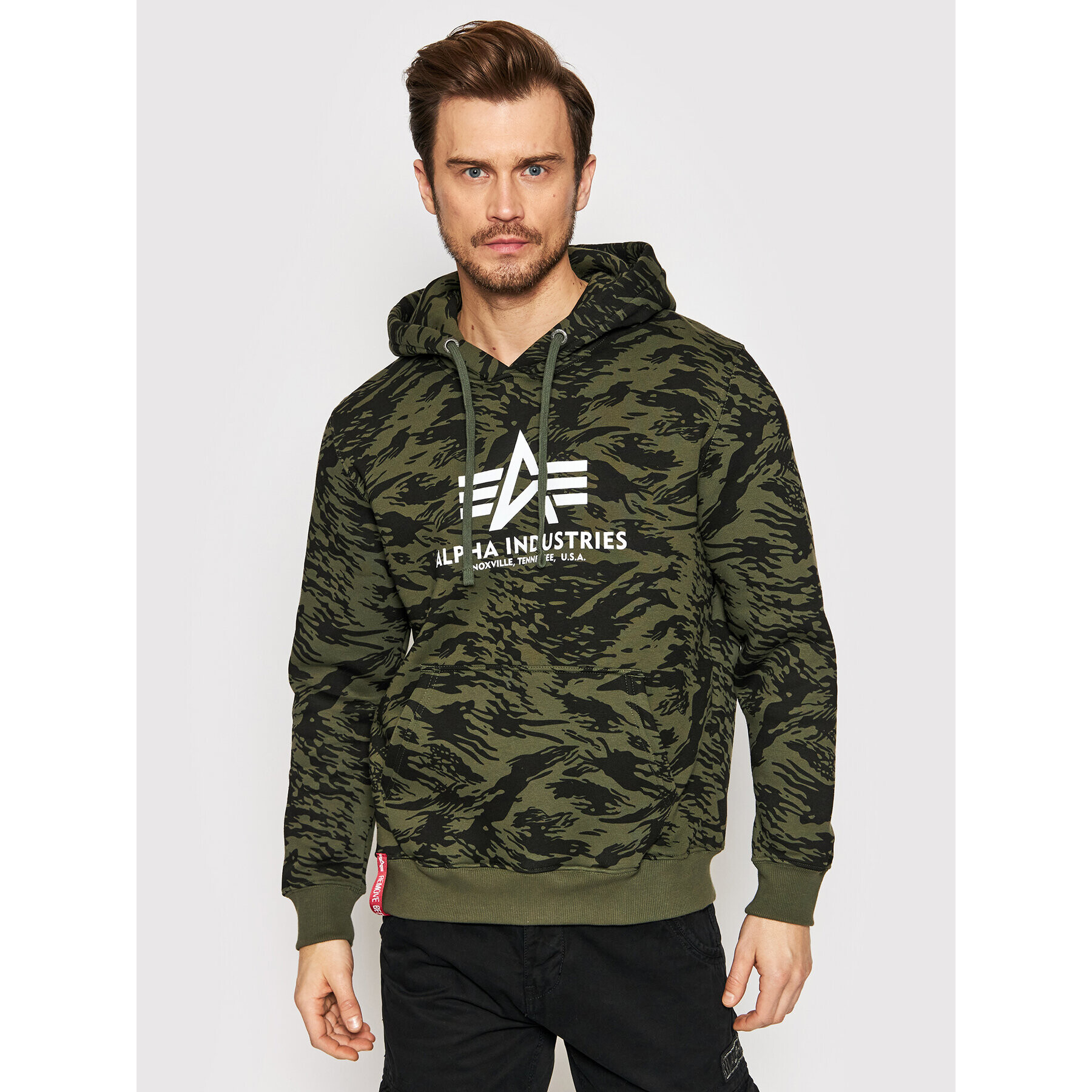 Alpha Industries Pulóver Basic Camo 178312C Zöld Regular Fit - Pepit.hu