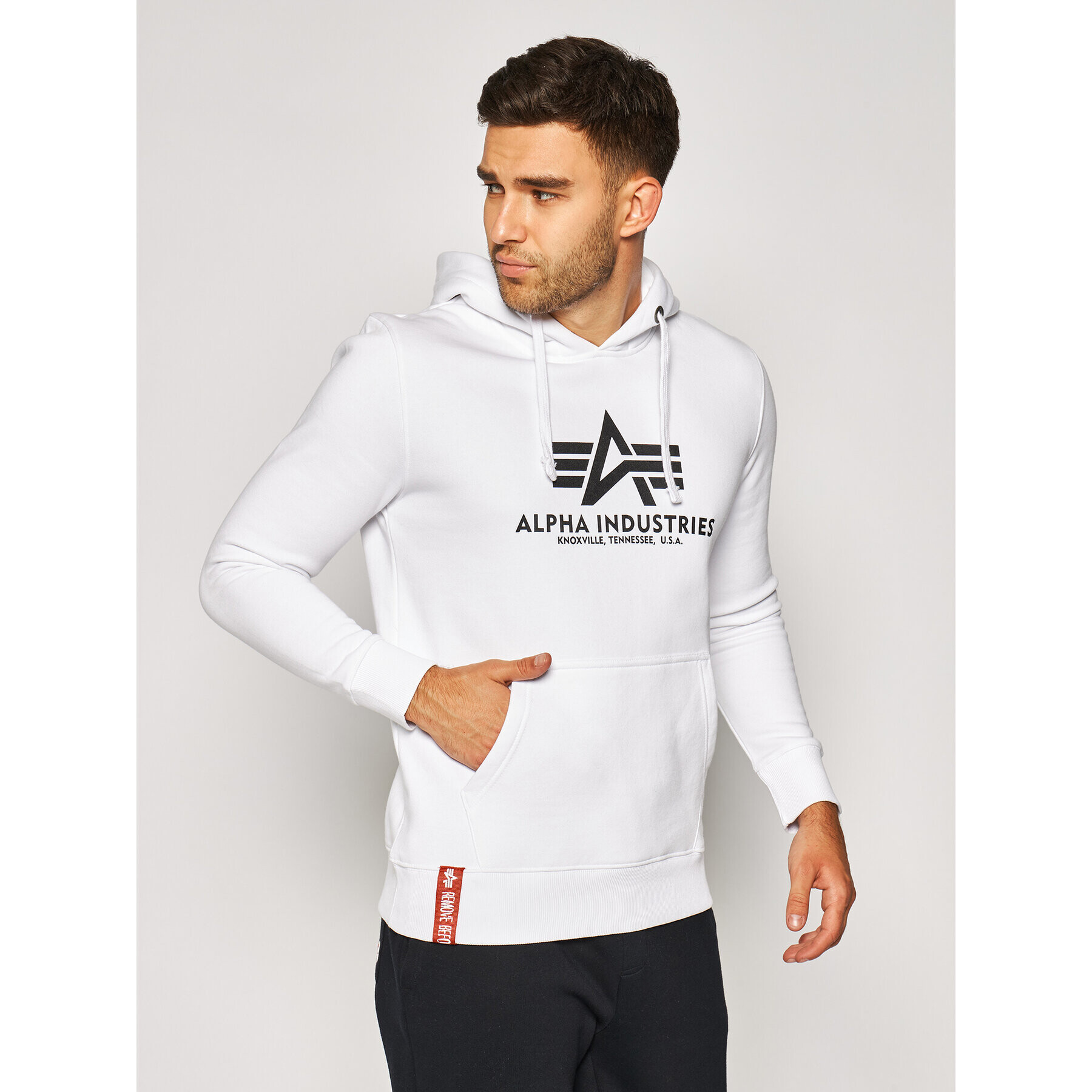 Alpha Industries Pulóver Basic Hoody 178312 Fehér Regular Fit - Pepit.hu