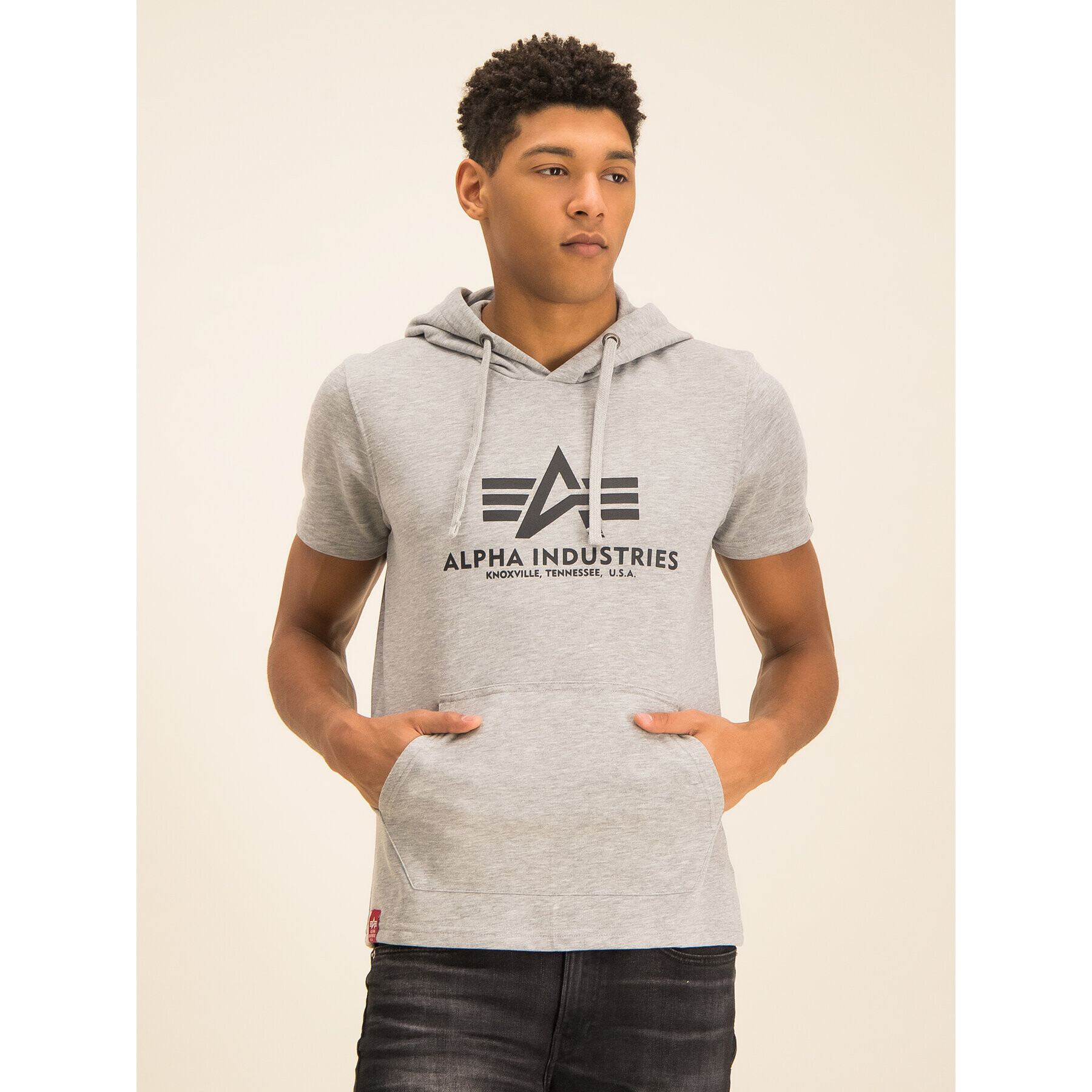 Alpha Industries Pulóver Basic T Hooded 126507 Szürke Regular Fit - Pepit.hu