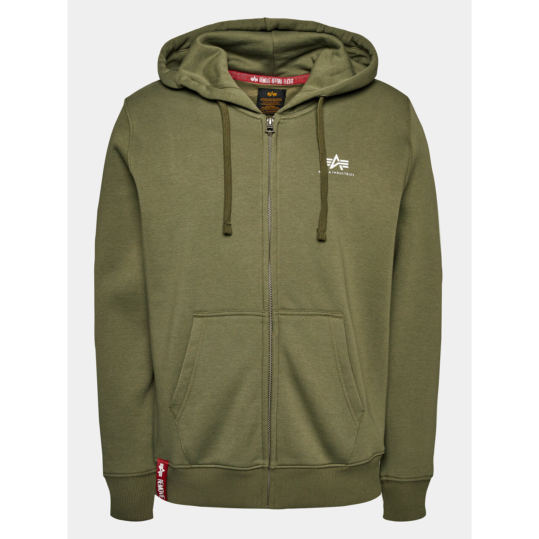 Alpha Industries Pulóver Basic Zip 118342 Zöld Regular Fit - Pepit.hu