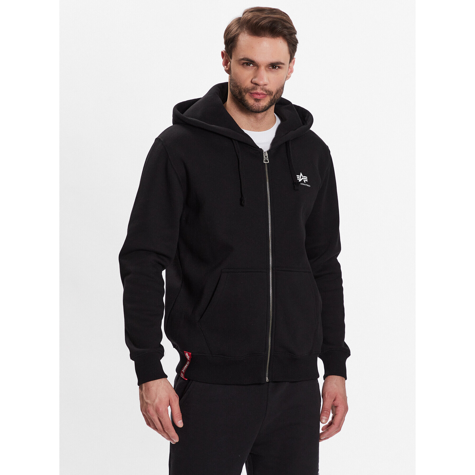 Alpha Industries Pulóver Basic Zip 118342 Fekete Regular Fit - Pepit.hu