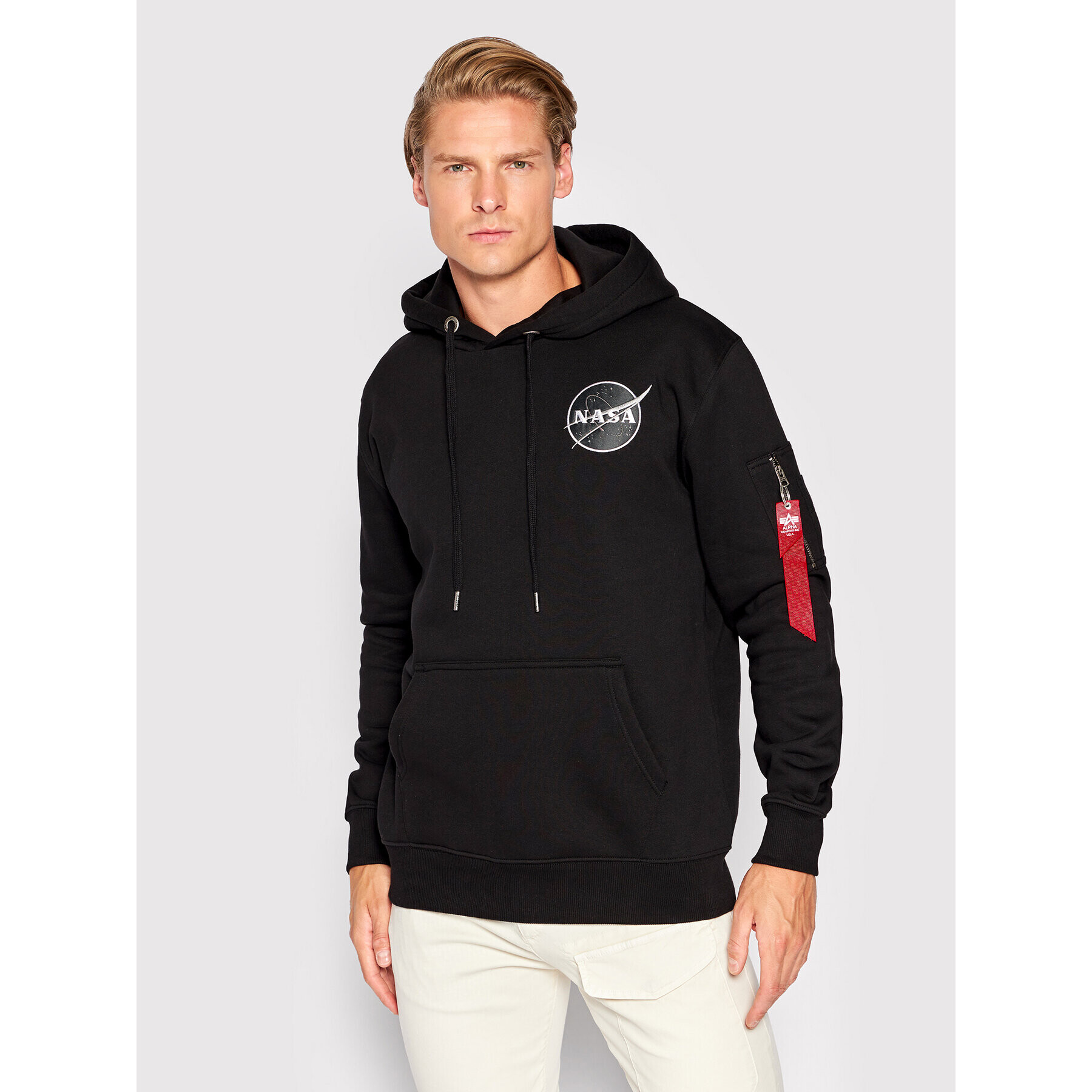 Alpha Industries Pulóver Dark Side 108337 Fekete Relaxed Fit - Pepit.hu