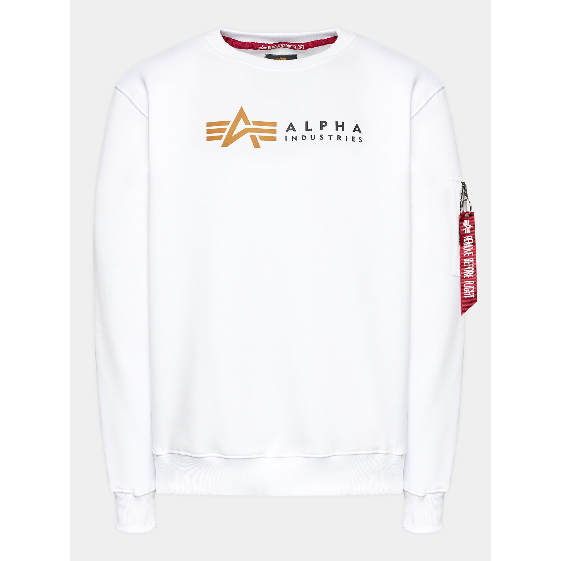 Alpha Industries Pulóver Label 118312 Fehér Regular Fit - Pepit.hu