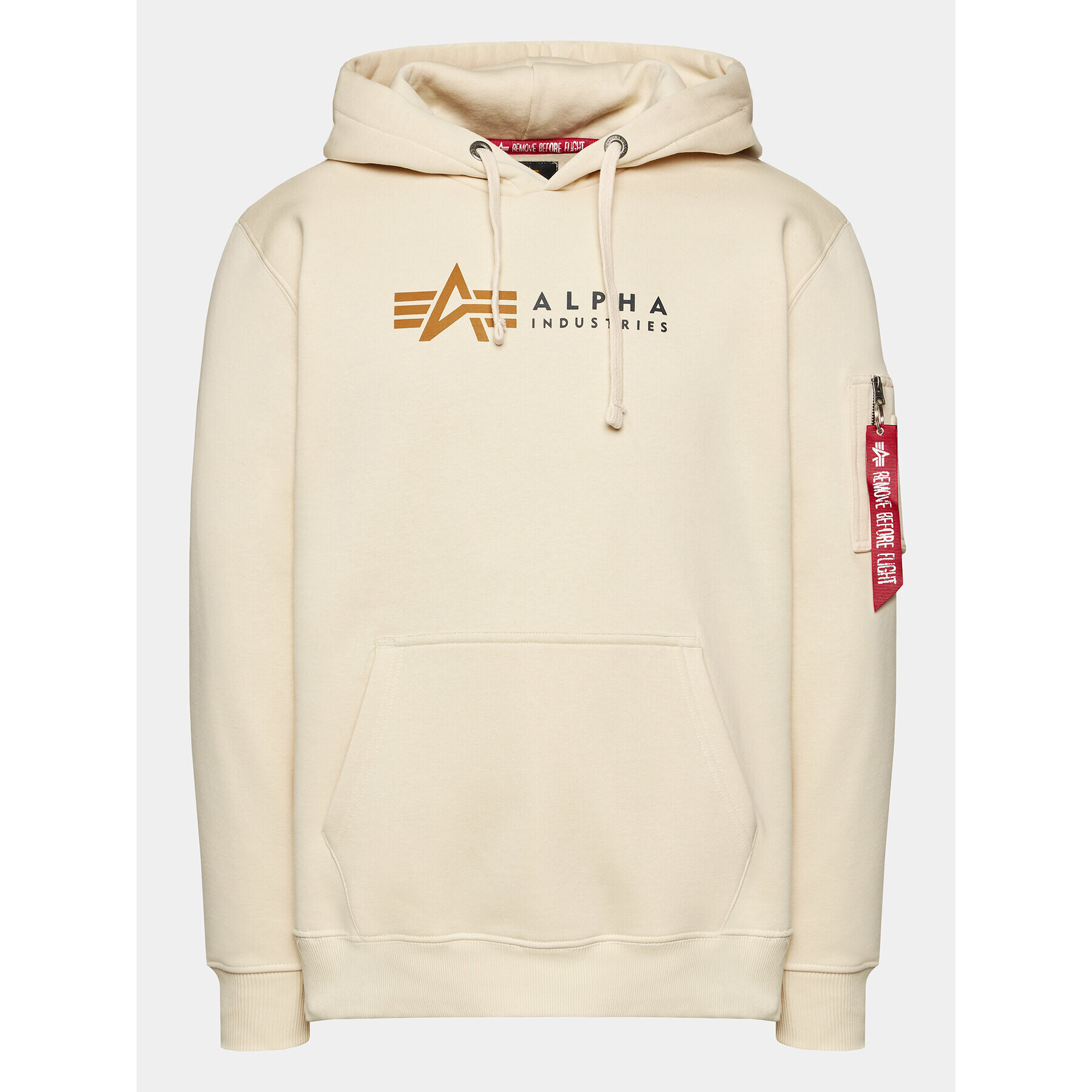 Alpha Industries Pulóver Label 118331 Ekru Regular Fit - Pepit.hu