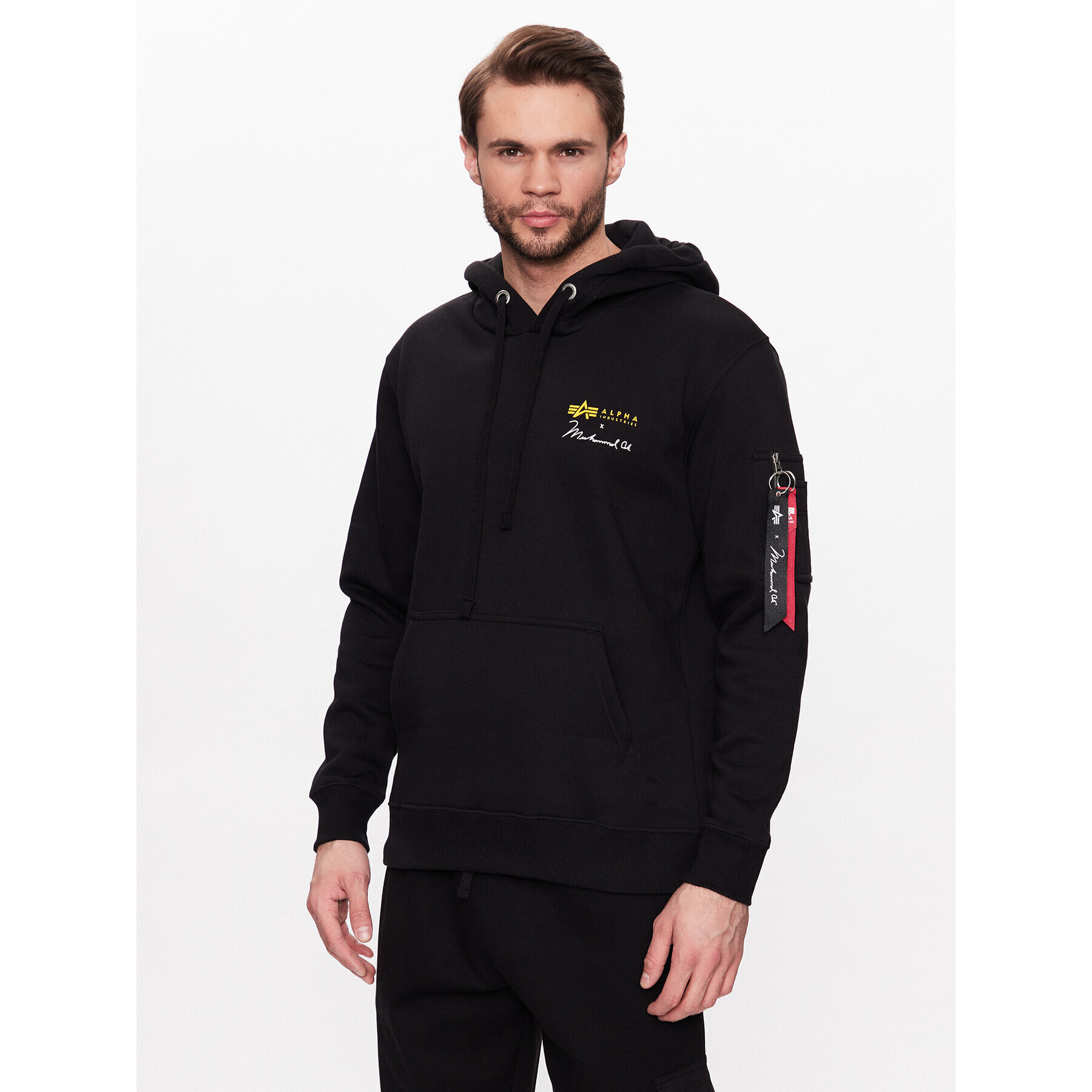 Alpha Industries Pulóver Muhammad Ali 136339 Fekete Regular Fit - Pepit.hu