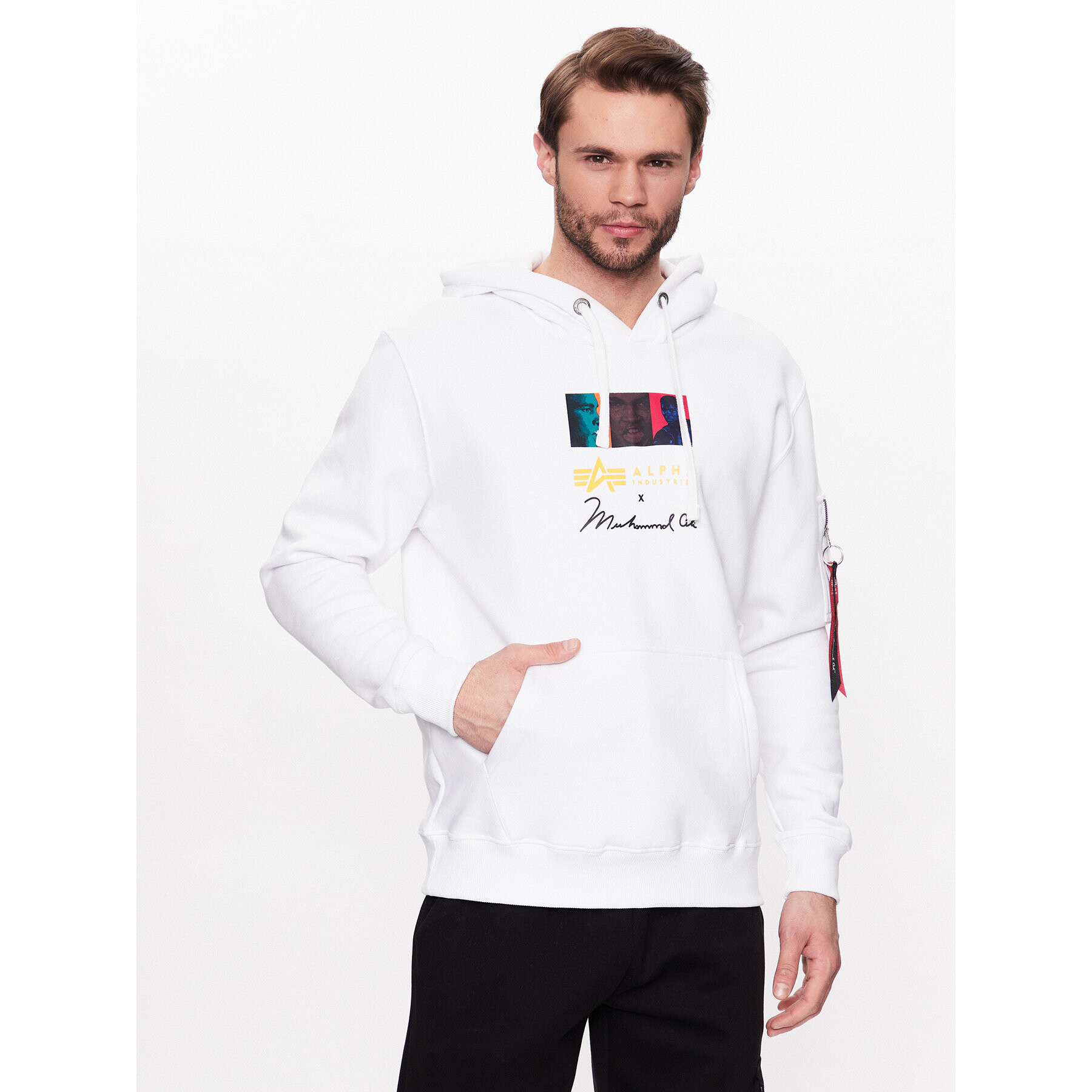 Alpha Industries Pulóver Muhammad Ali Pop Art 136340 Fehér Regular Fit - Pepit.hu