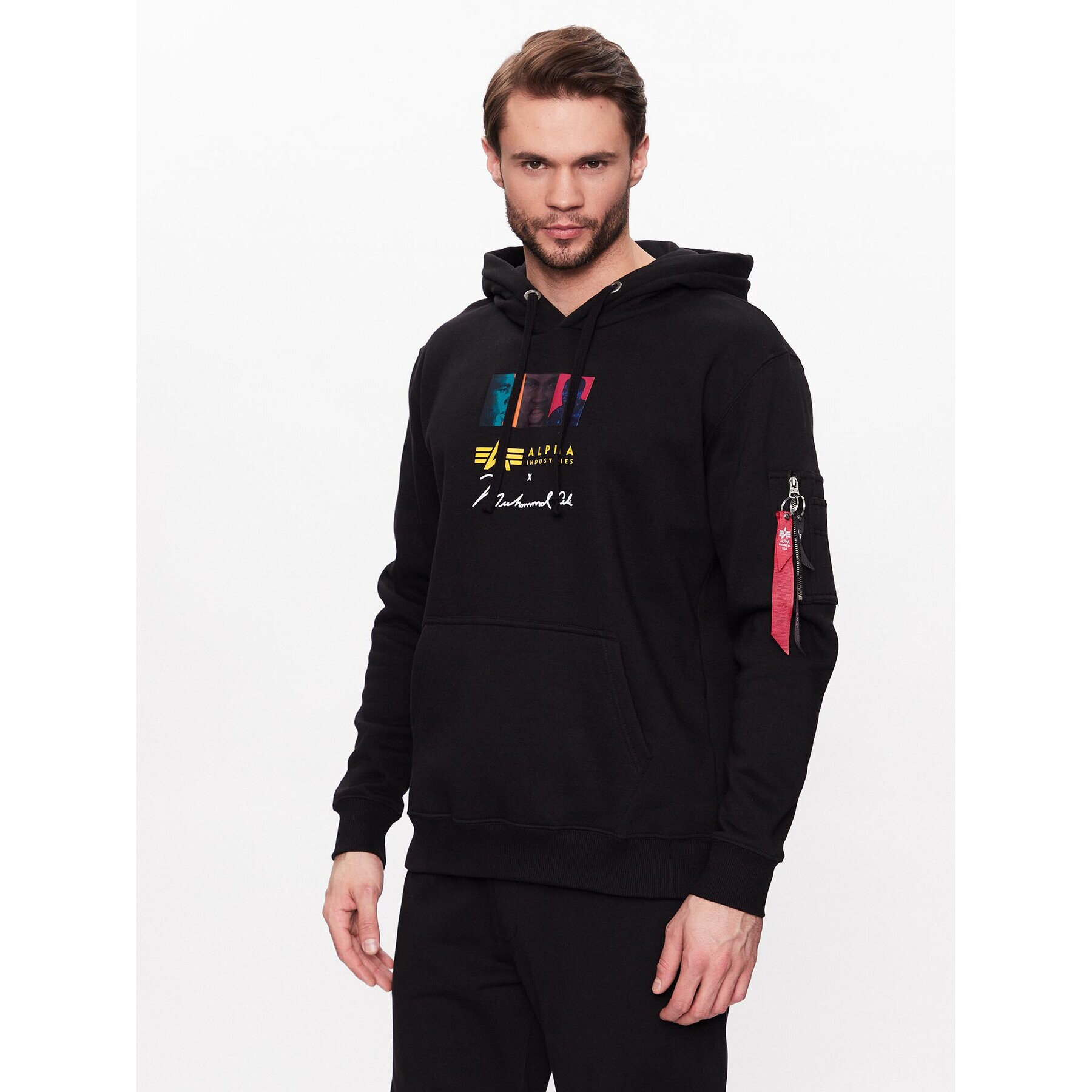 Alpha Industries Pulóver Muhammad Ali Pop Art 136340 Fekete Regular Fit - Pepit.hu