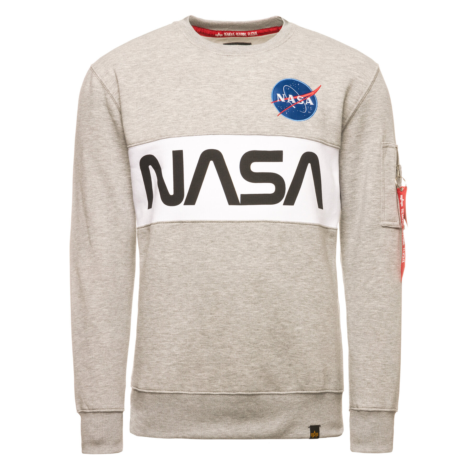 Alpha Industries Pulóver Nasa 178308 Szürke Regular Fit - Pepit.hu