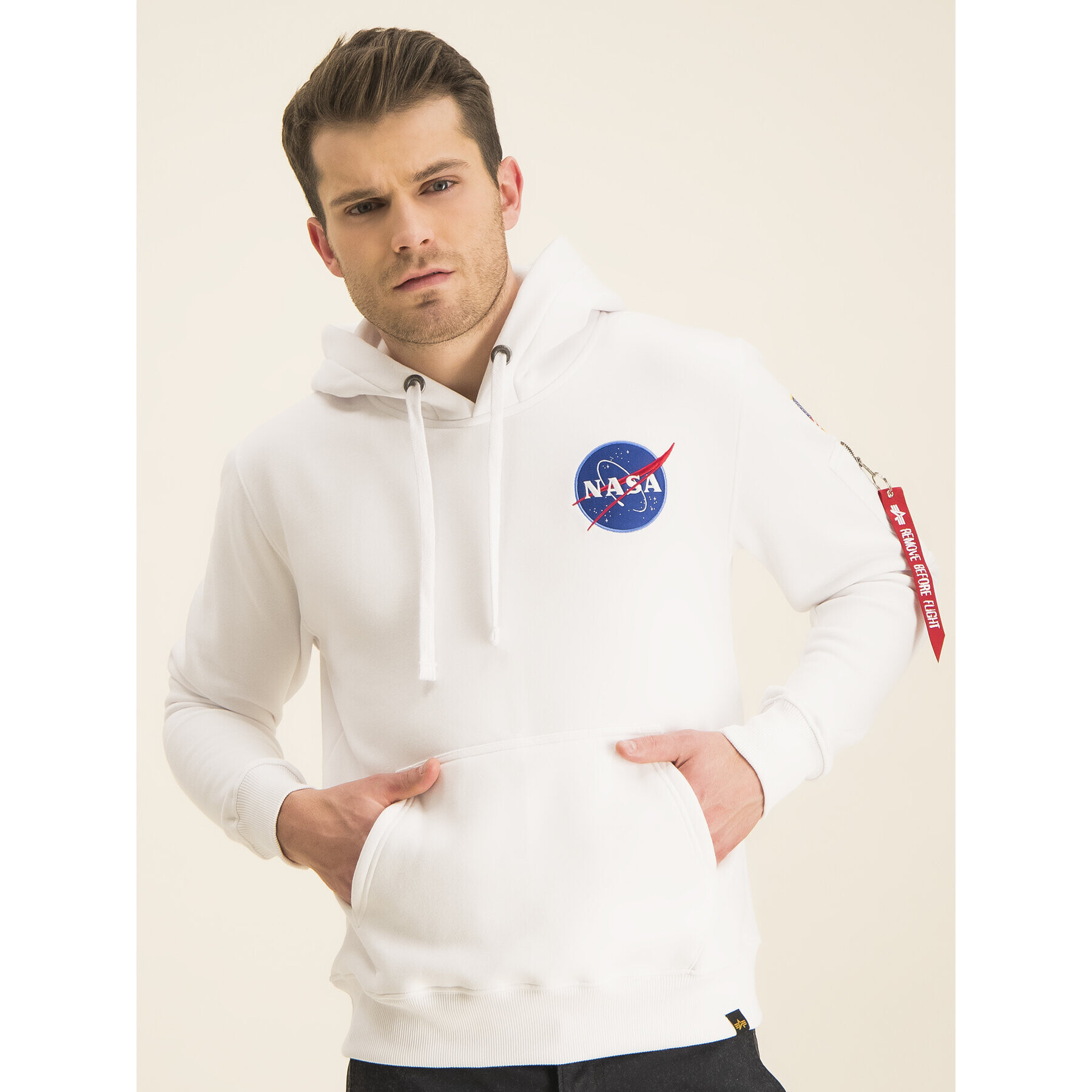 Alpha Industries Pulóver Nasa 178317 Fehér Regular Fit - Pepit.hu