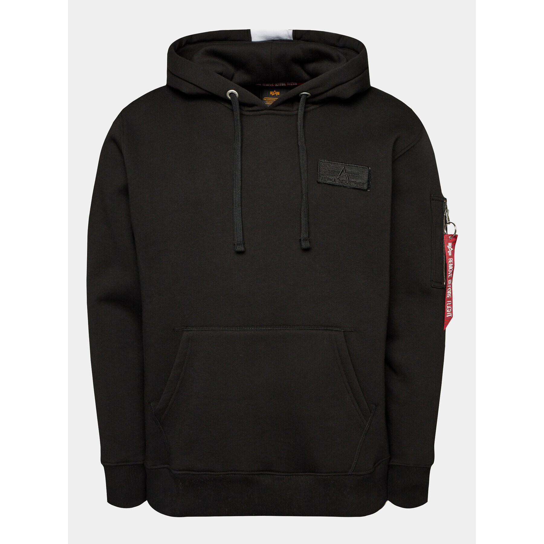 Alpha Industries Pulóver Red Stripe 178314 Fekete Regular Fit - Pepit.hu