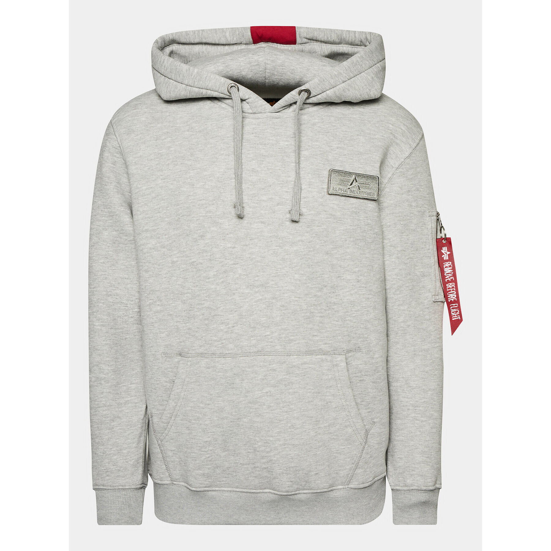 Alpha Industries Pulóver Red Stripe 178314 Szürke Regular Fit - Pepit.hu