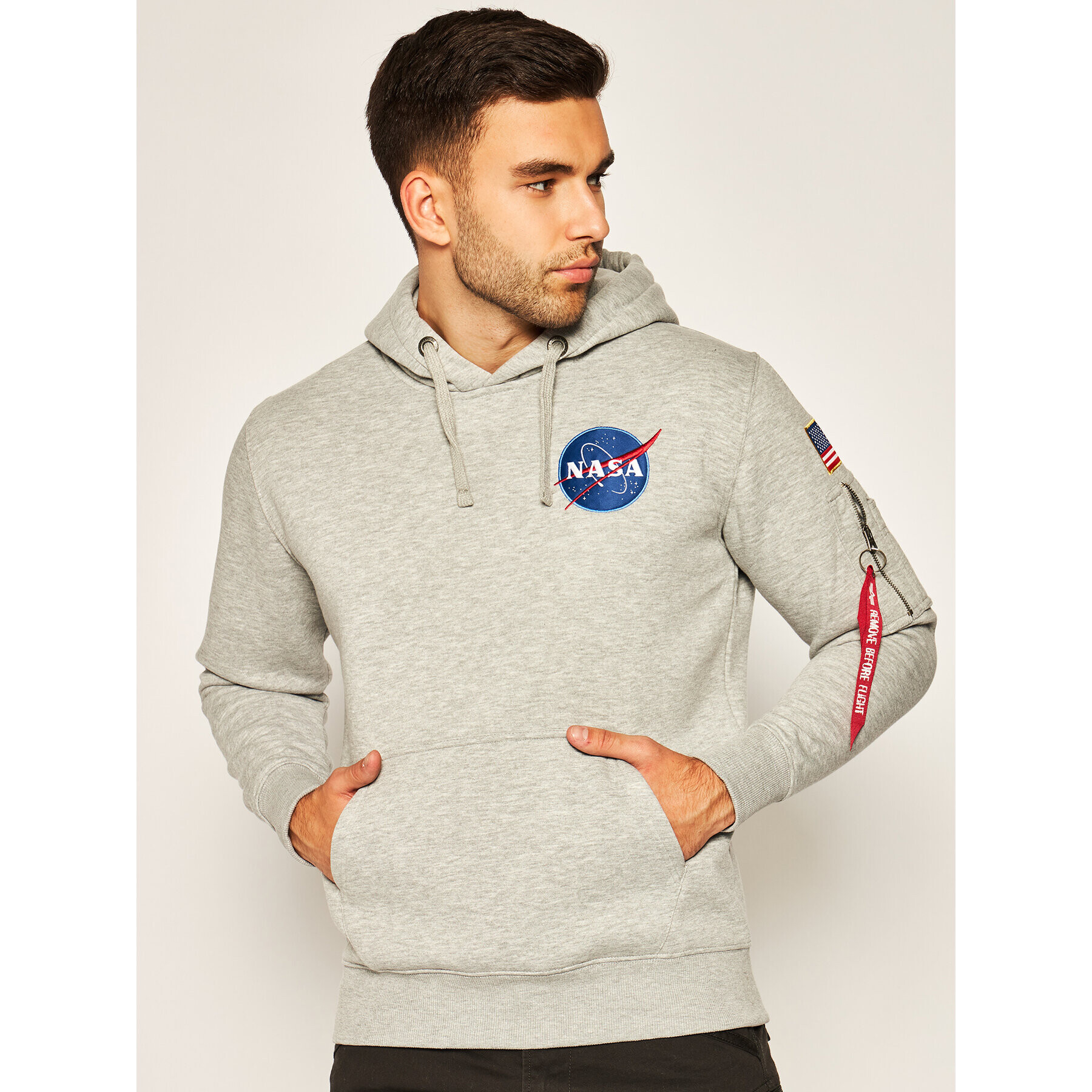 Alpha Industries Pulóver Space Shuttle 178317 Szürke Regular Fit - Pepit.hu