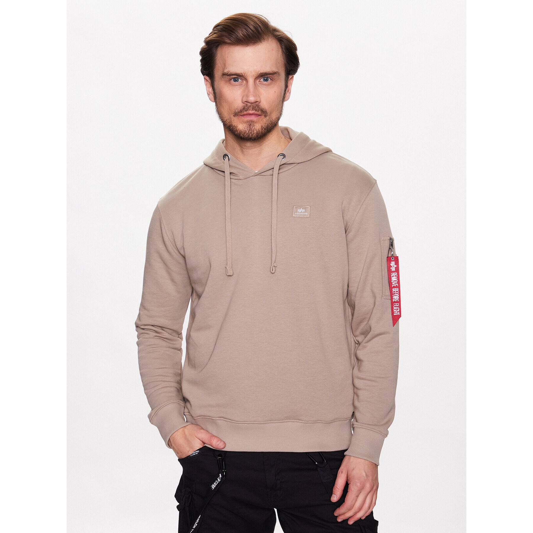 Alpha Industries Pulóver X-Fit 158321 Bézs Regular Fit - Pepit.hu