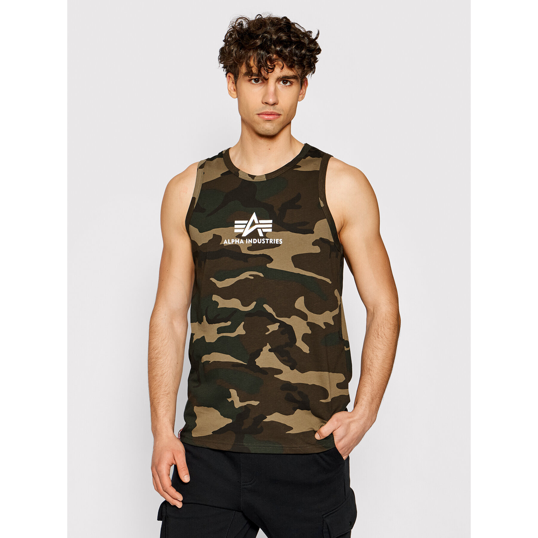 Alpha Industries Trikó Basic Camo 126566C Zöld Regular Fit - Pepit.hu