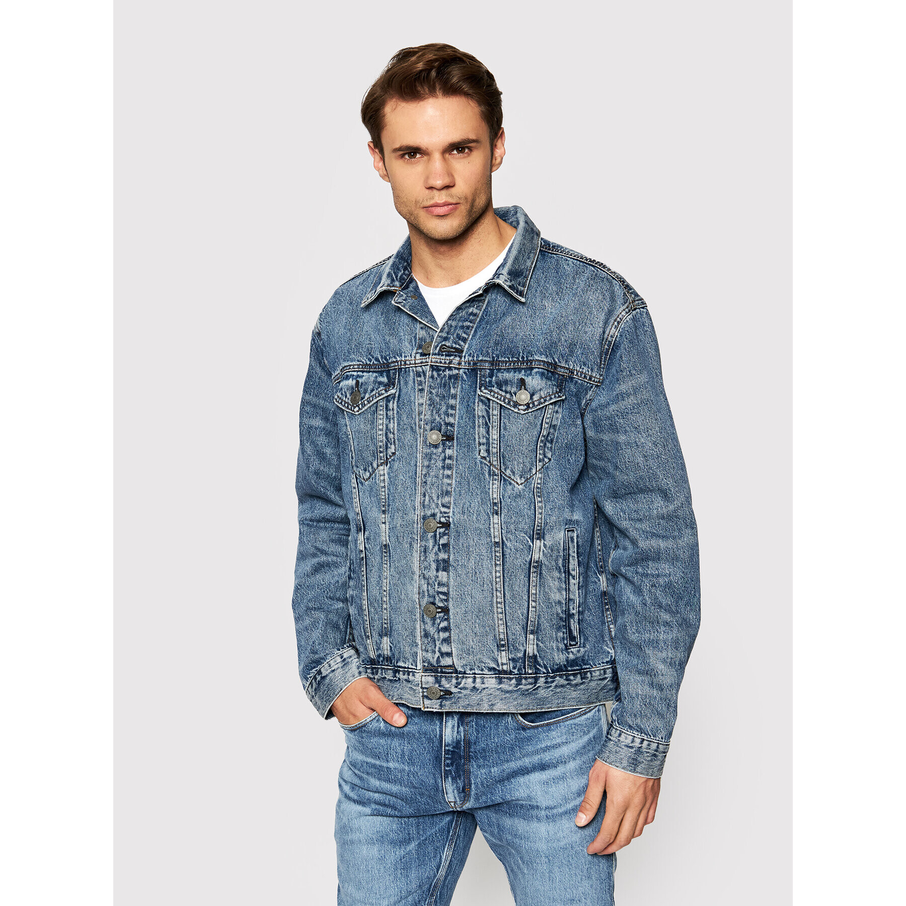 American Eagle Farmer kabát 010-0106-1433 Kék Regular Fit - Pepit.hu