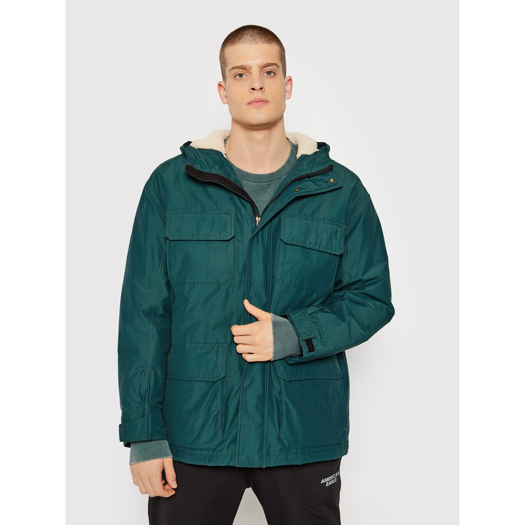 American Eagle Parka 010-0108-1354 Zöld Regular Fit - Pepit.hu