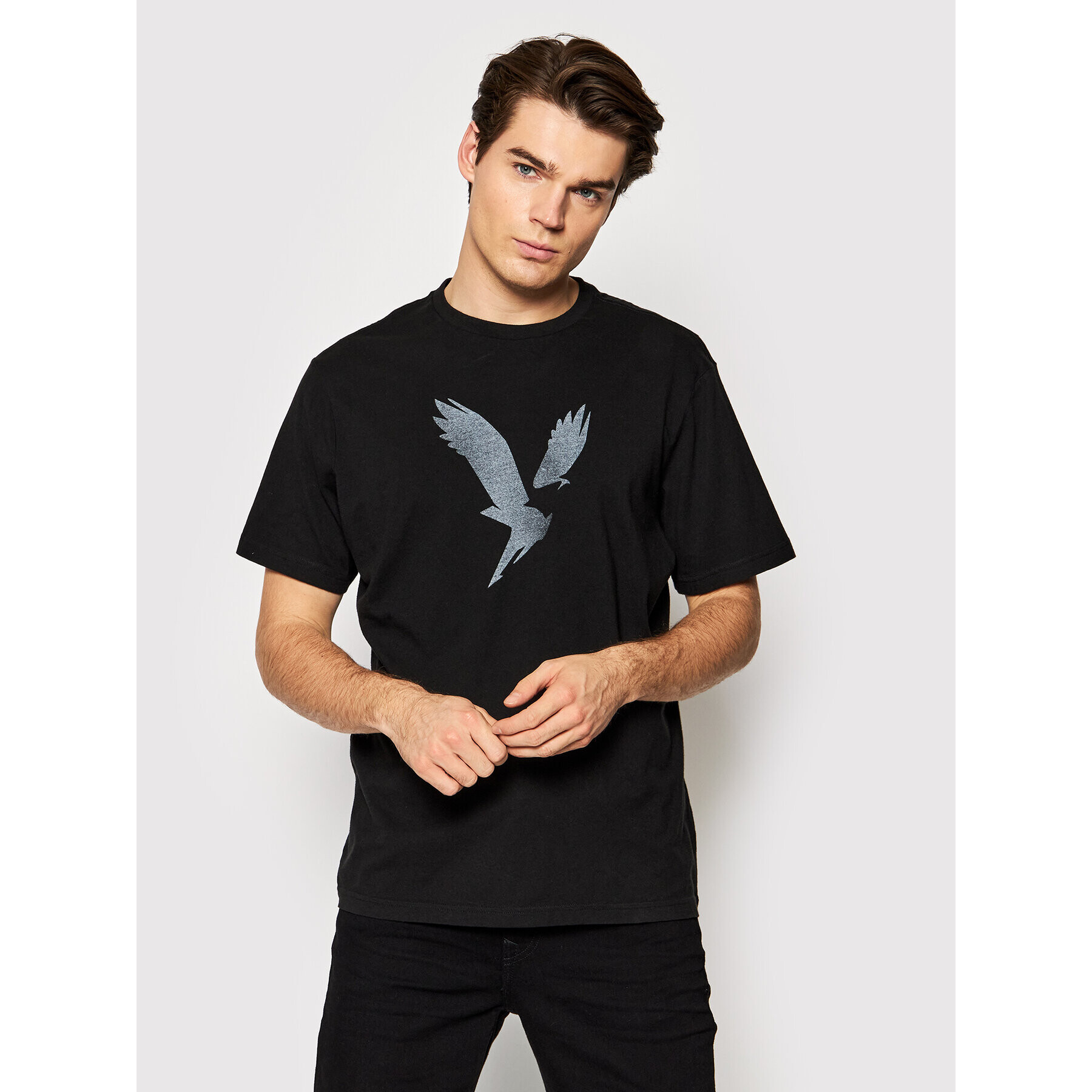 American Eagle Póló 016-0181-5421 Fekete Regular Fit - Pepit.hu