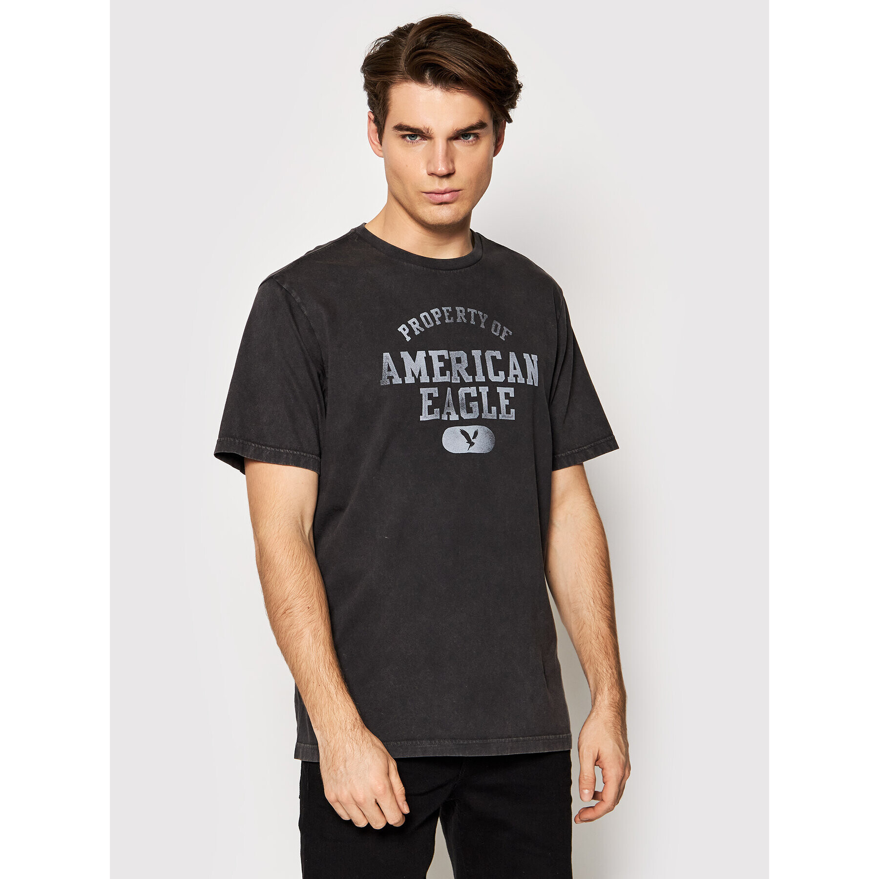 American Eagle Póló 016-0181-5470 Szürke Regular Fit - Pepit.hu