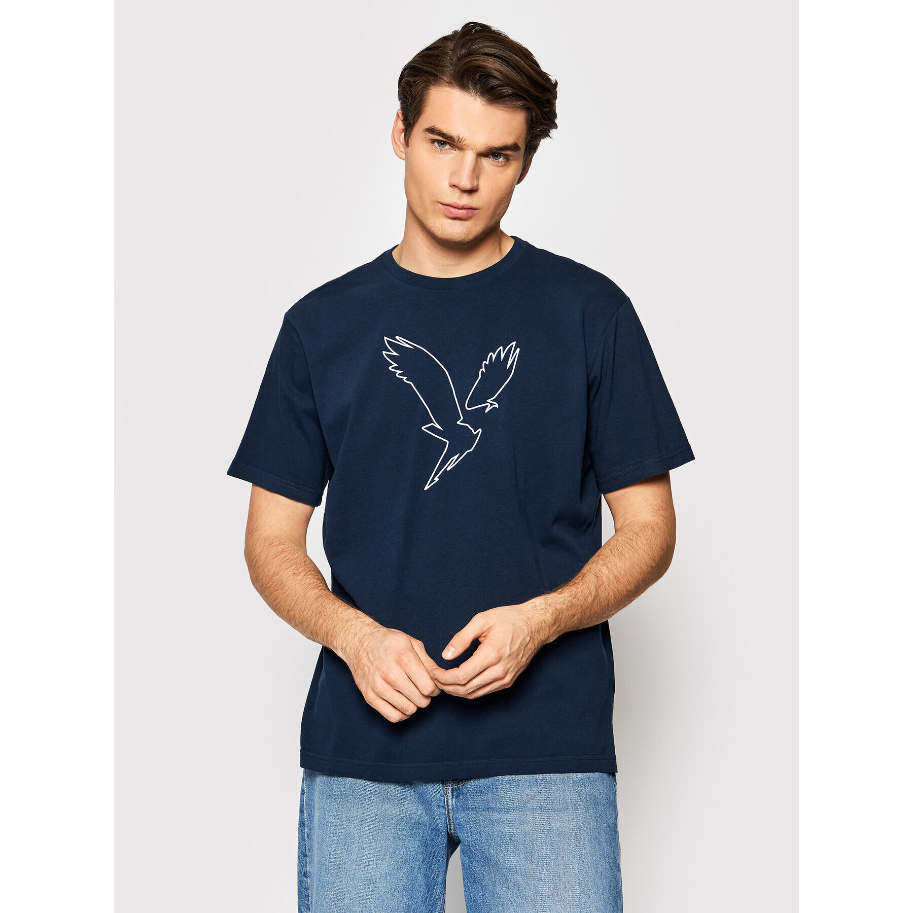 American Eagle Póló 017-0181-5492 Sötétkék Regular Fit - Pepit.hu