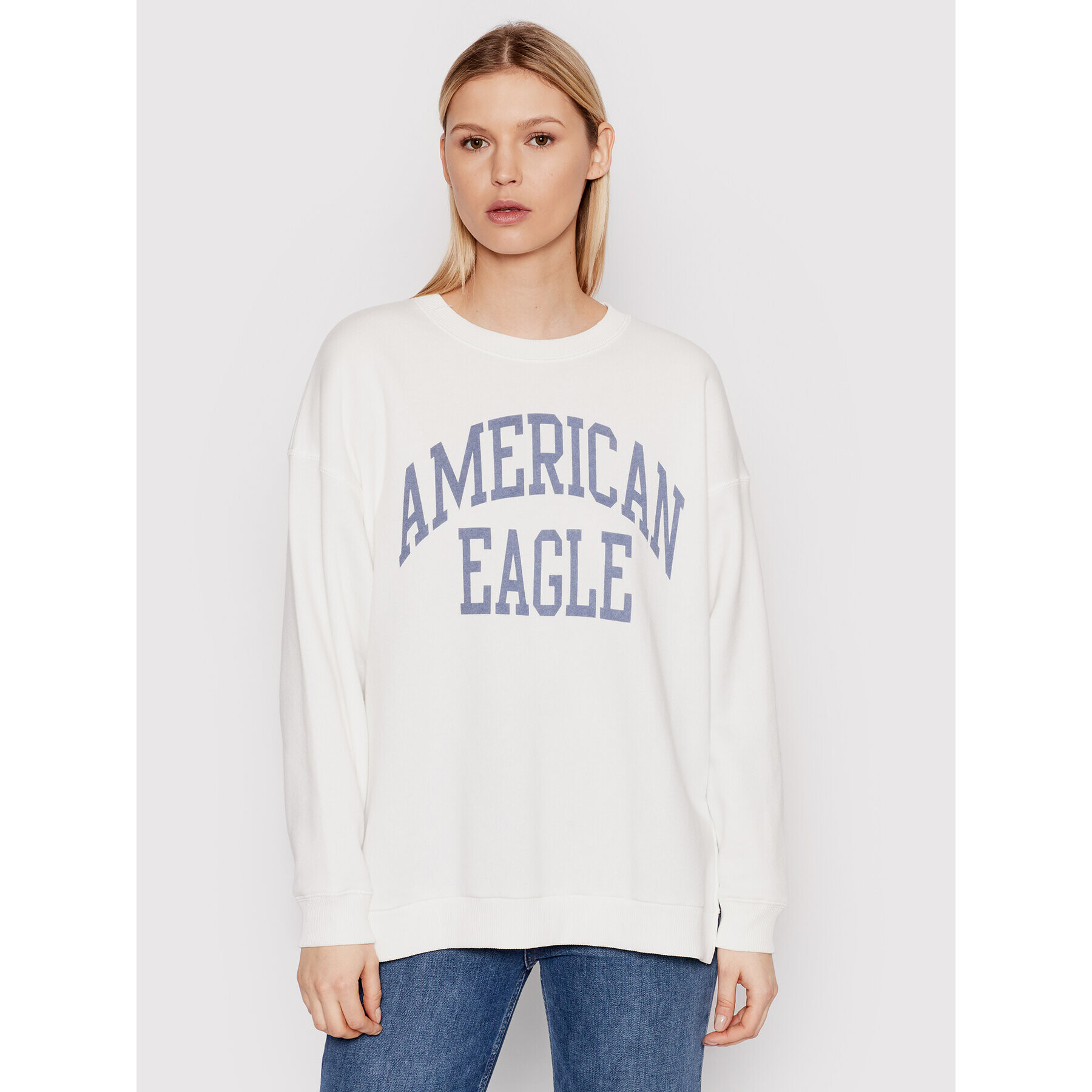 American Eagle Pulóver 045-1457-1516 Fehér Oversize - Pepit.hu