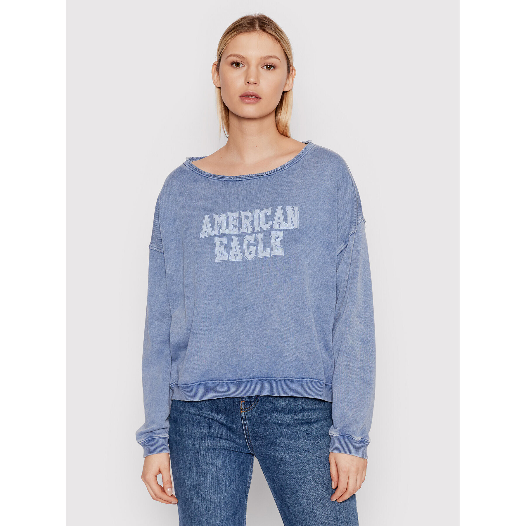 American Eagle Pulóver 045-2532-1636 Kék Oversize - Pepit.hu