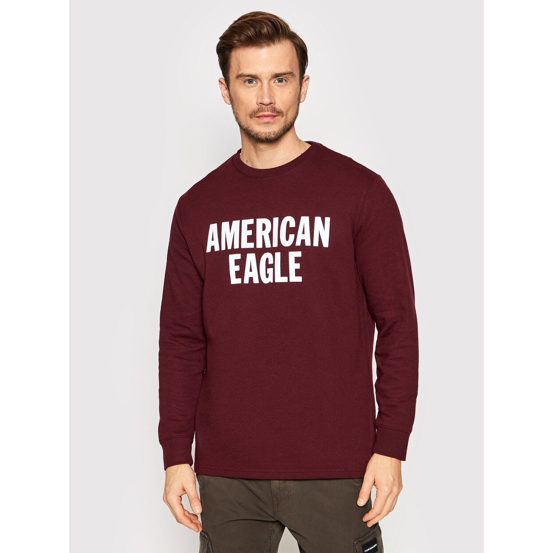 American Eagle Sweater 016-1175-5045 Bordó Standard Fit - Pepit.hu