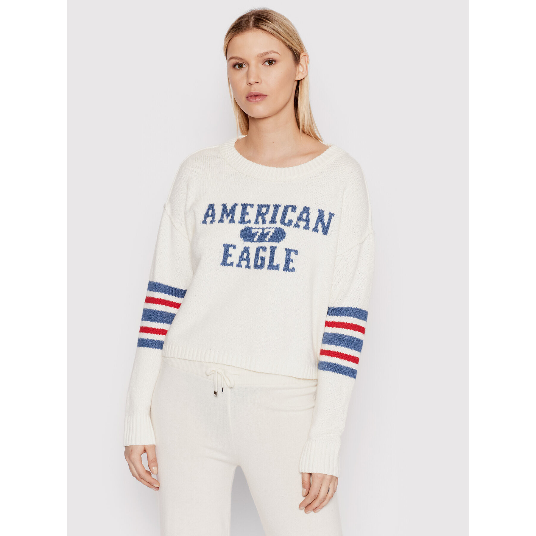 American Eagle Sweater 034-0348-9575 Fehér Regular Fit - Pepit.hu