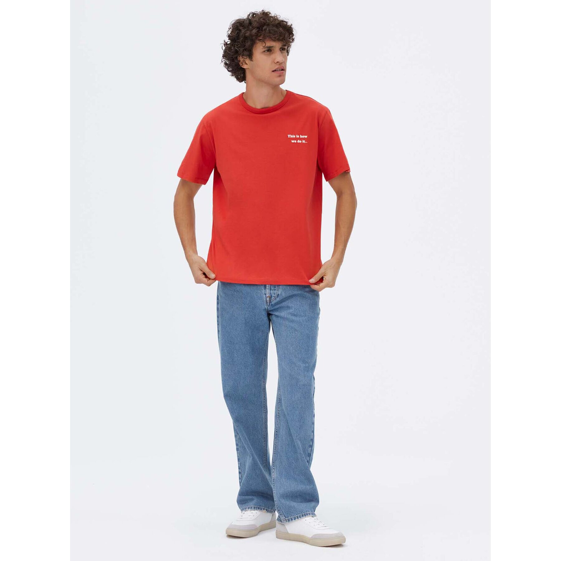 Americanos Póló Unisex Fargo Piros Relaxed Fit - Pepit.hu