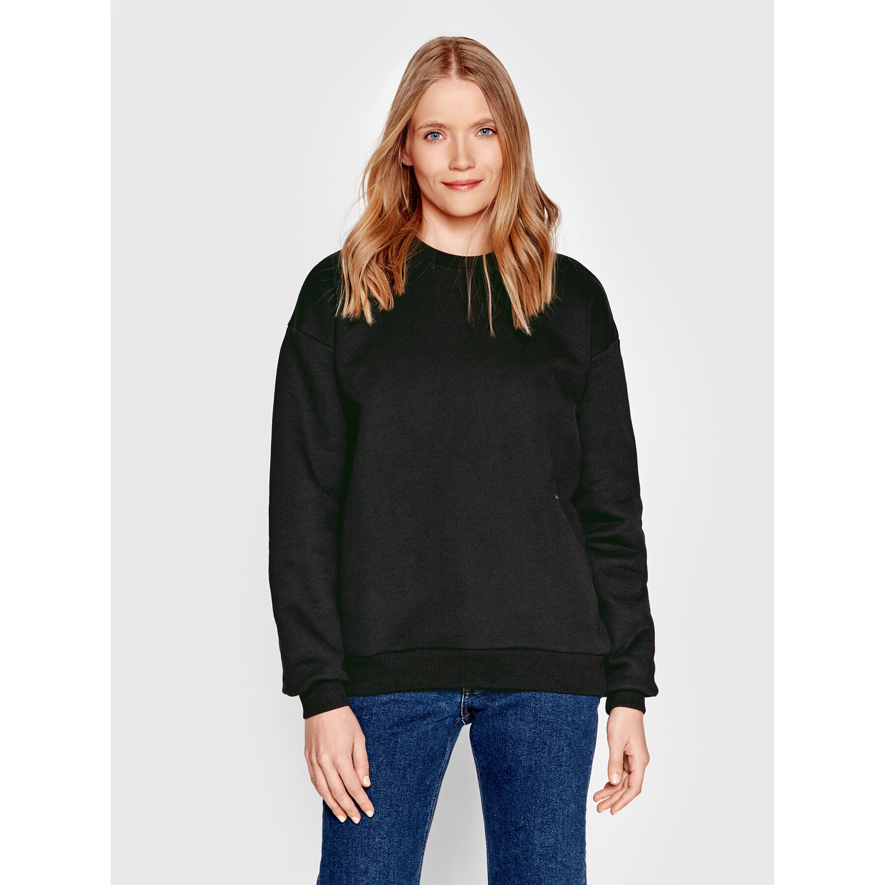 Americanos Pulóver Unisex Portland Crewneck Fekete Relaxed Fit - Pepit.hu