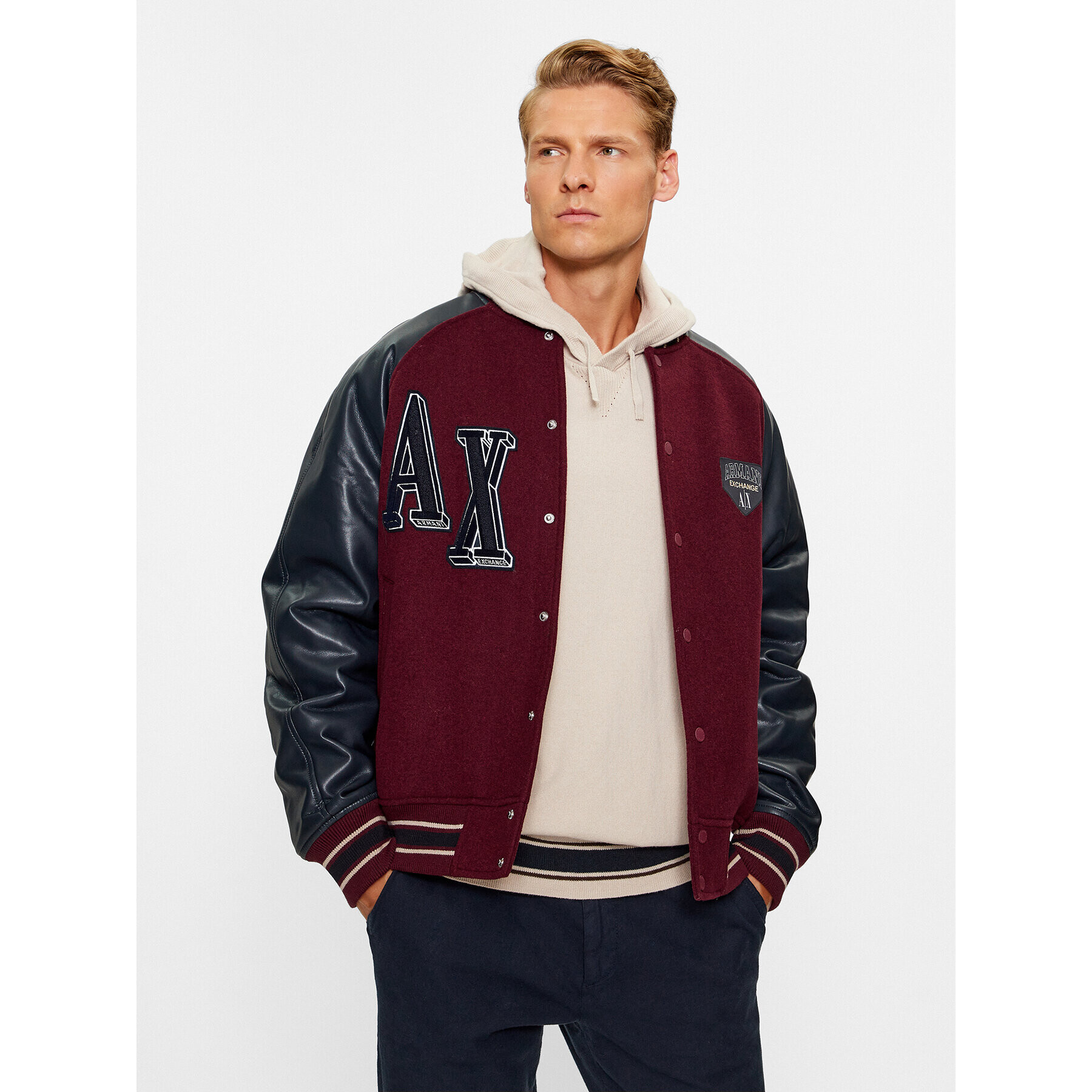 Armani Exchange Bomber dzseki 6RZB21 ZNIKZ 44AG Bordó Regular Fit - Pepit.hu