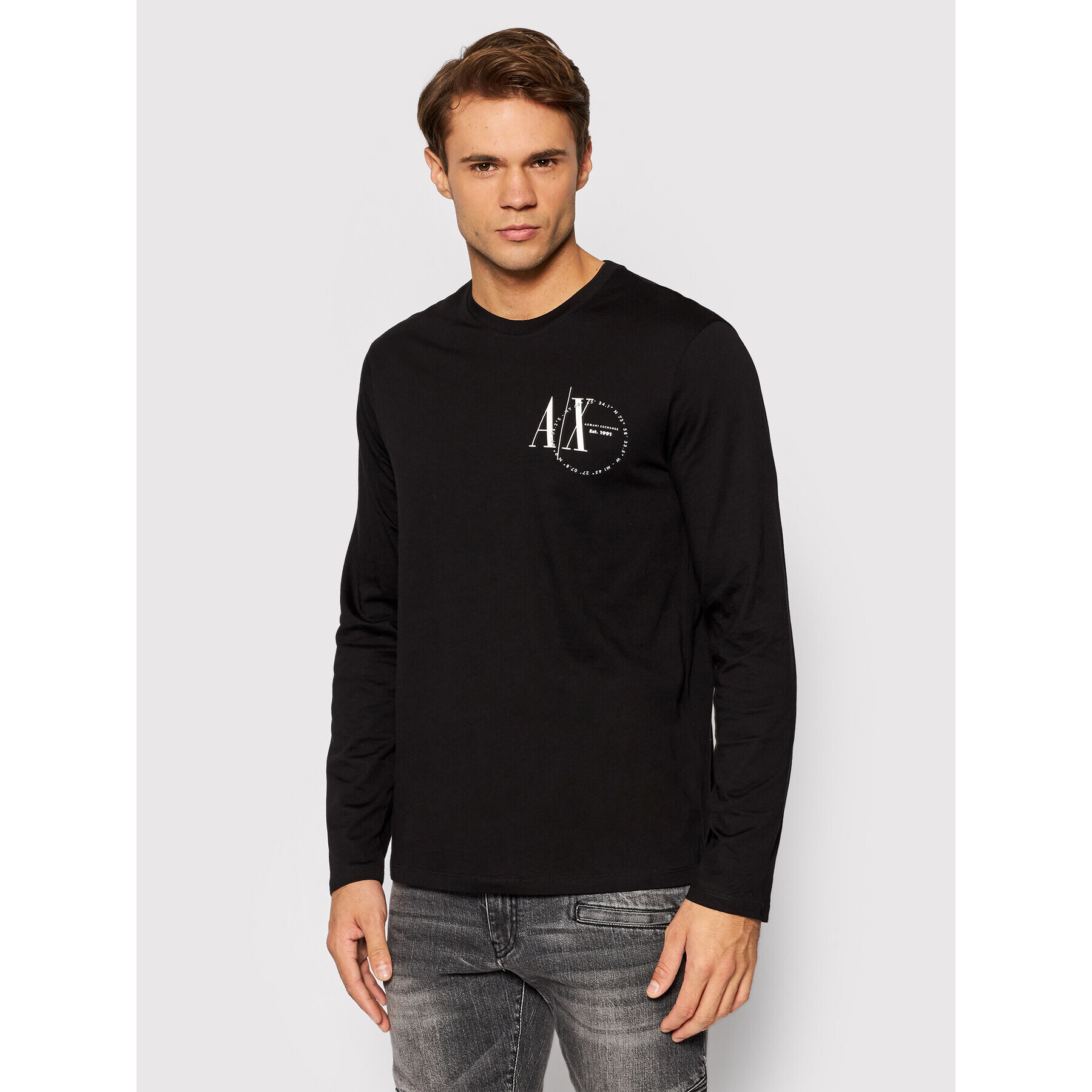 Armani Exchange Hosszú ujjú 6KZTFR ZJ1DZ 1200 Fekete Slim Fit - Pepit.hu