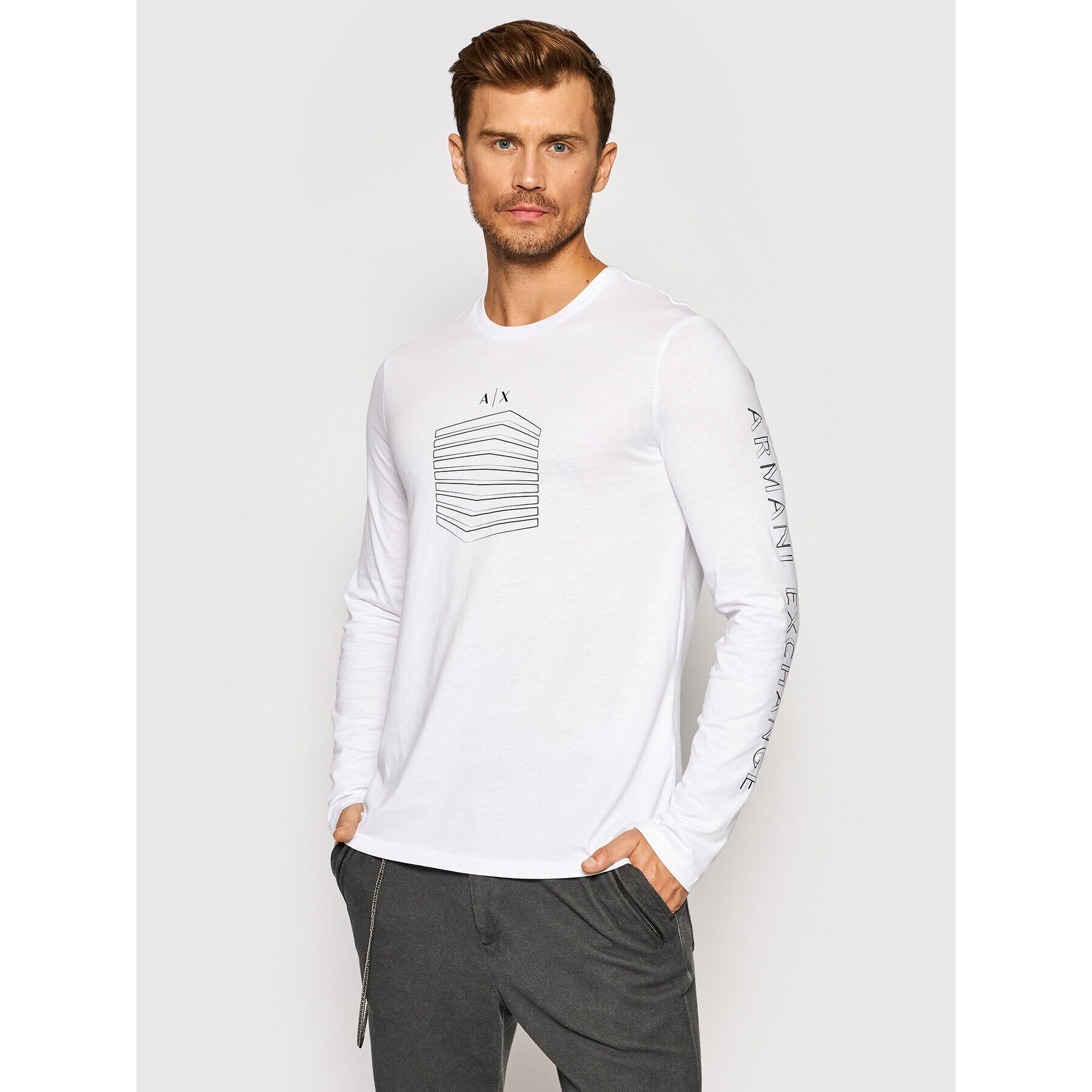 Armani Exchange Hosszú ujjú 6KZTGD ZJBVZ 1100 Fehér Slim Fit - Pepit.hu