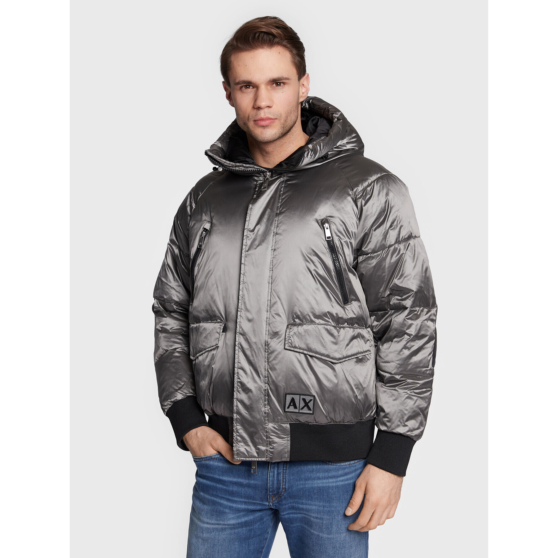 Armani Exchange Pehelykabát 6LZB34 ZNWHZ 7900 Szürke Regular Fit - Pepit.hu