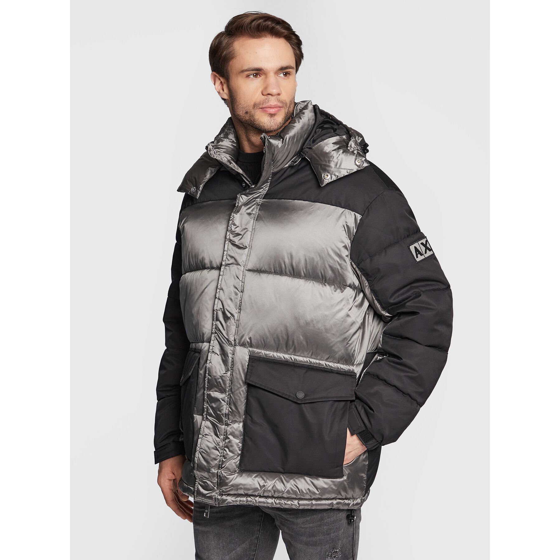 Armani Exchange Pehelykabát 6LZK34 ZNWHZ 7900 Szürke Regular Fit - Pepit.hu